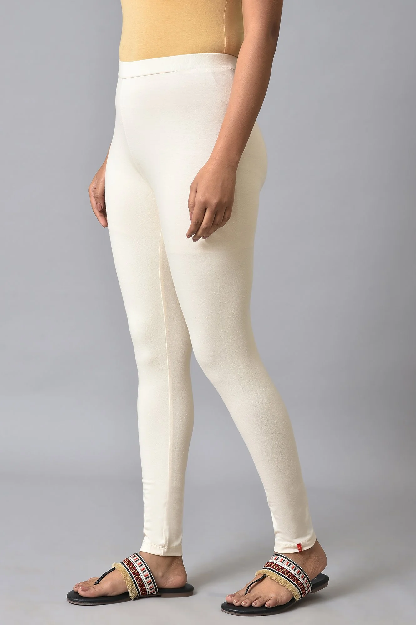 Ecru Beige Coloured Tights - Image 3