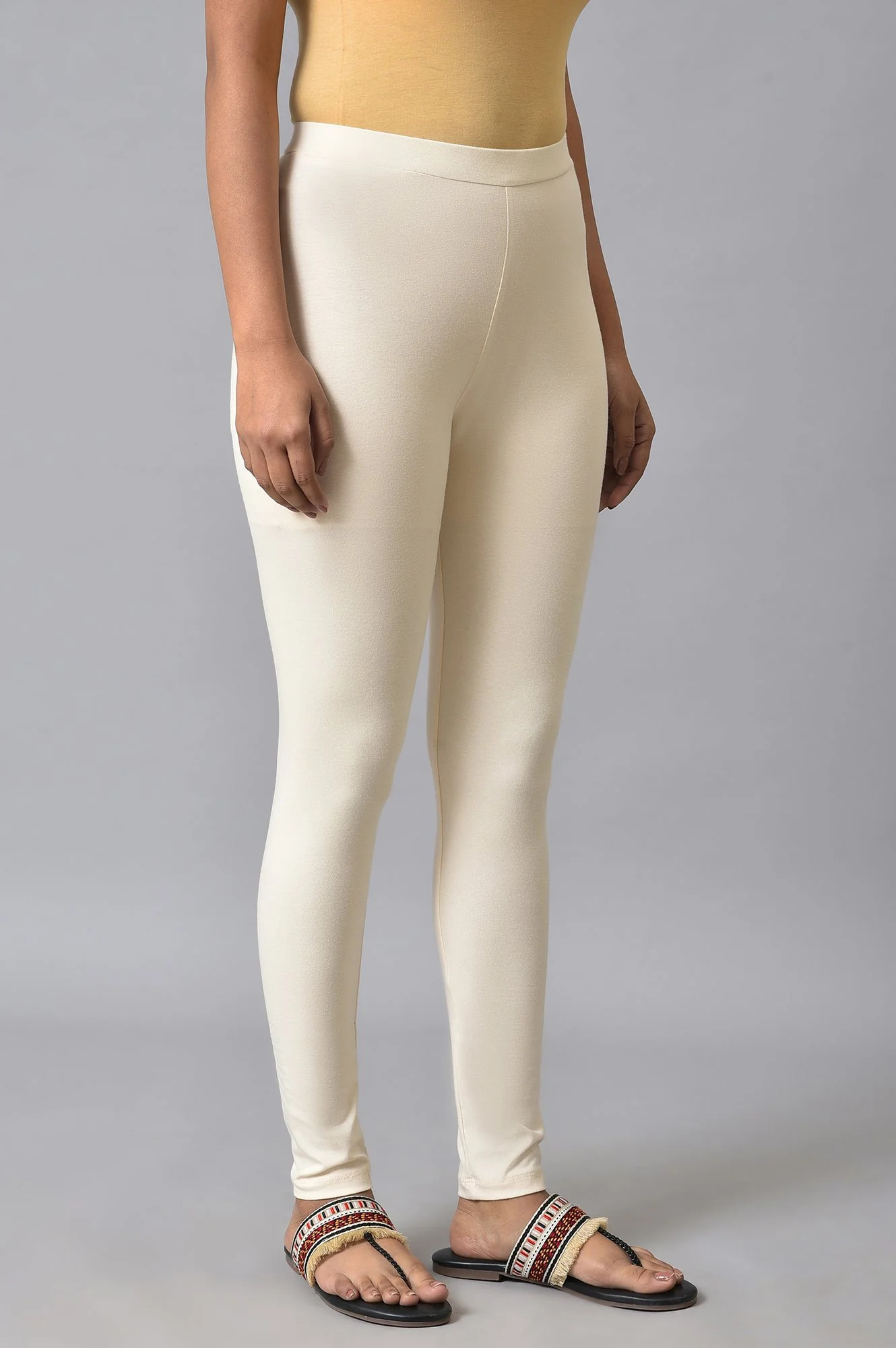 Ecru Beige Coloured Tights - Image 4