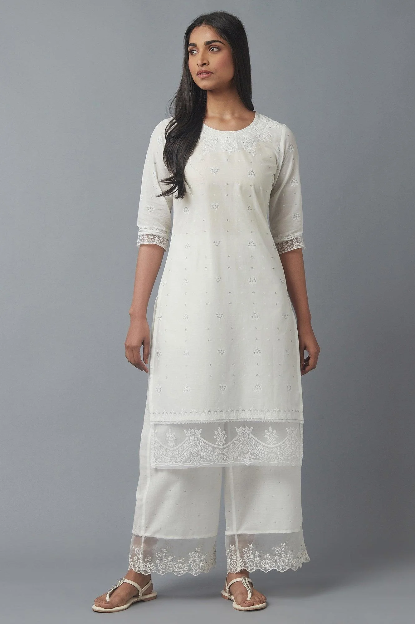 Ecru Dori Embroidered kurta