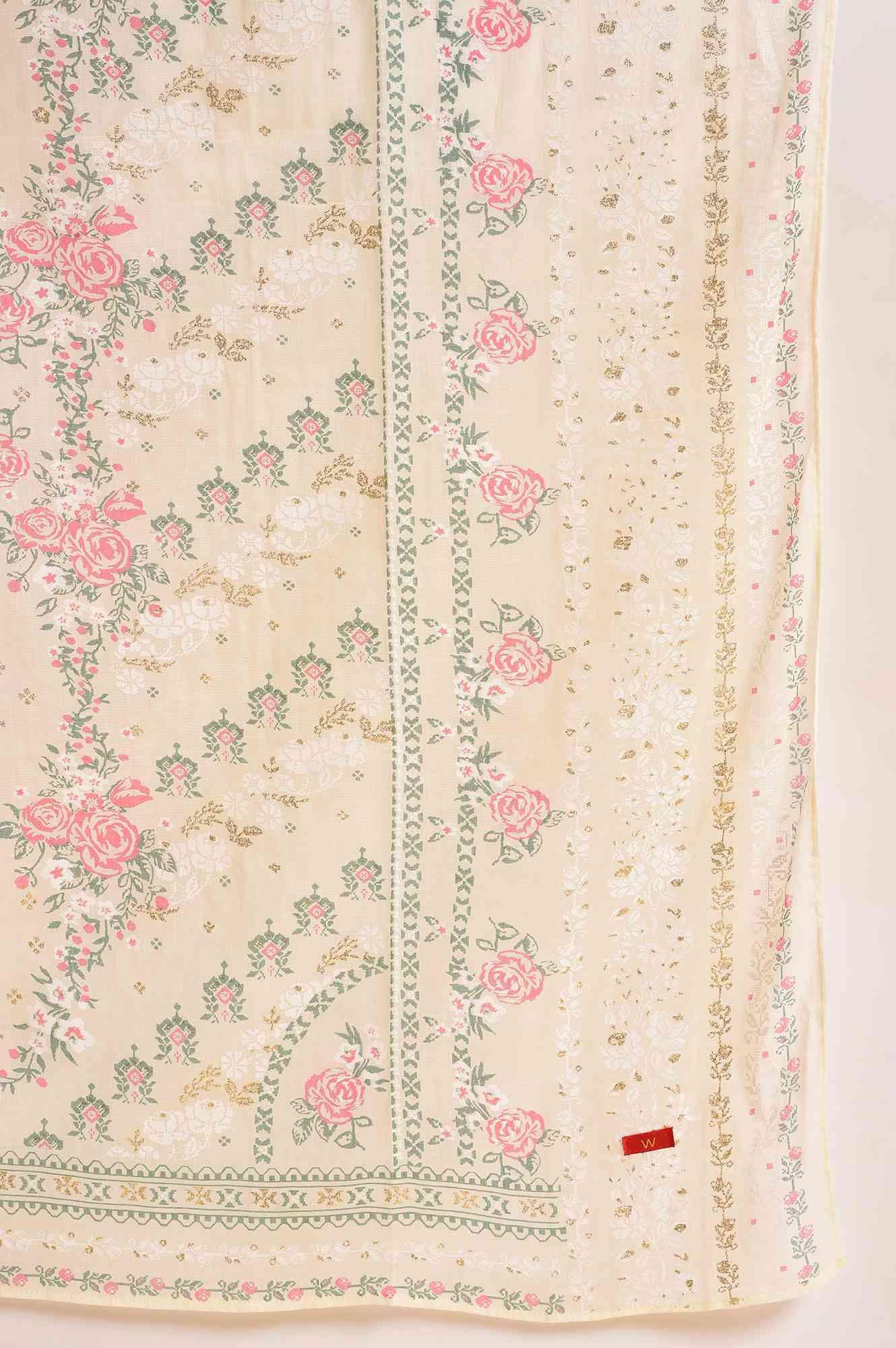Ecru Embellished Festive Kurta, Pants And Dupatta Set - Image 11