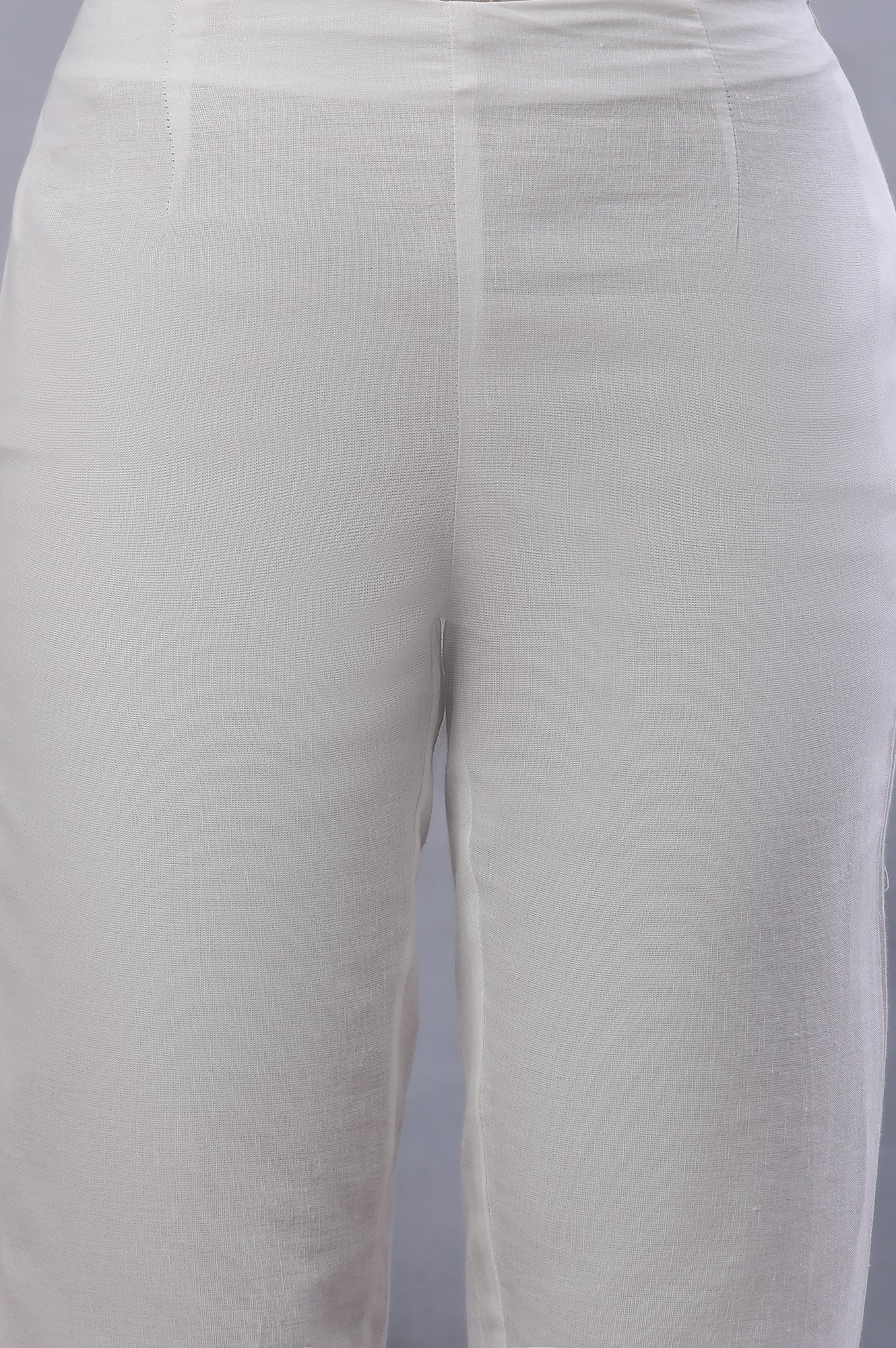 Ecru Embroidered Sim Pants - Image 6