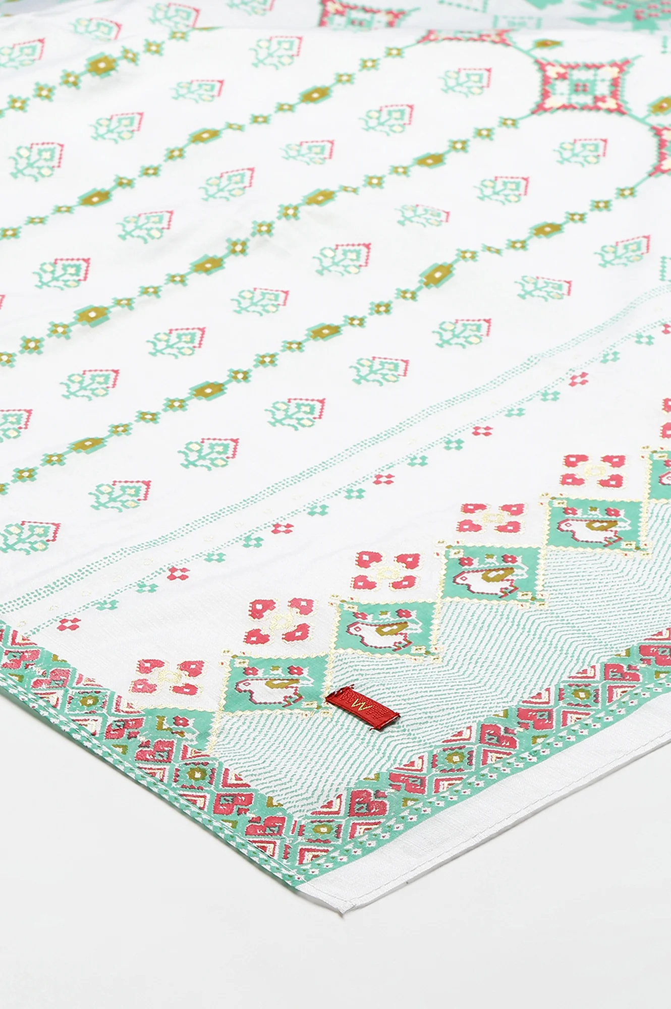 Ecru Festive Chanderi Dupatta - Image 5