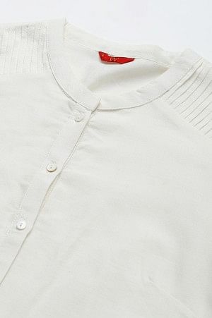 Ecru Half Placket Shirt kurta - Image 2