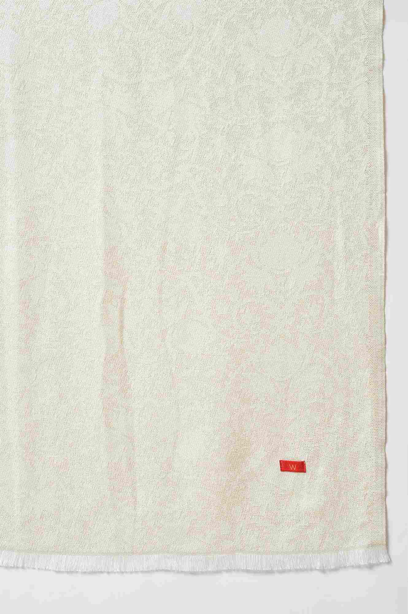Ecru Jacquard Winter Shawl - Image 4