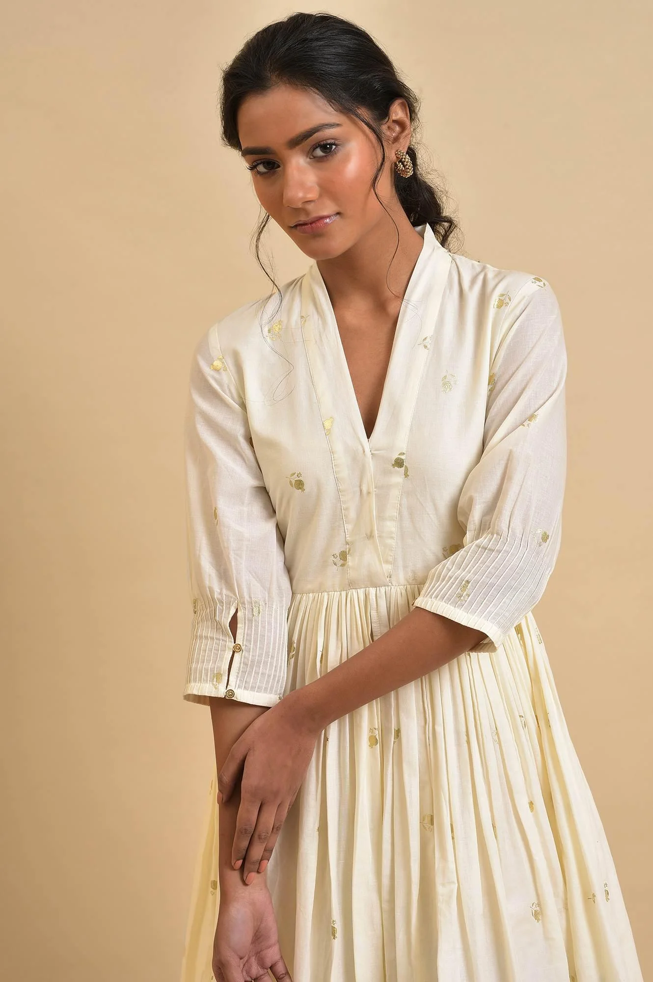 Ecru Mock Layered Dress - Image 5