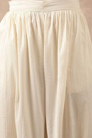 Ecru Pleated Hem Salwar Pants - Image 8