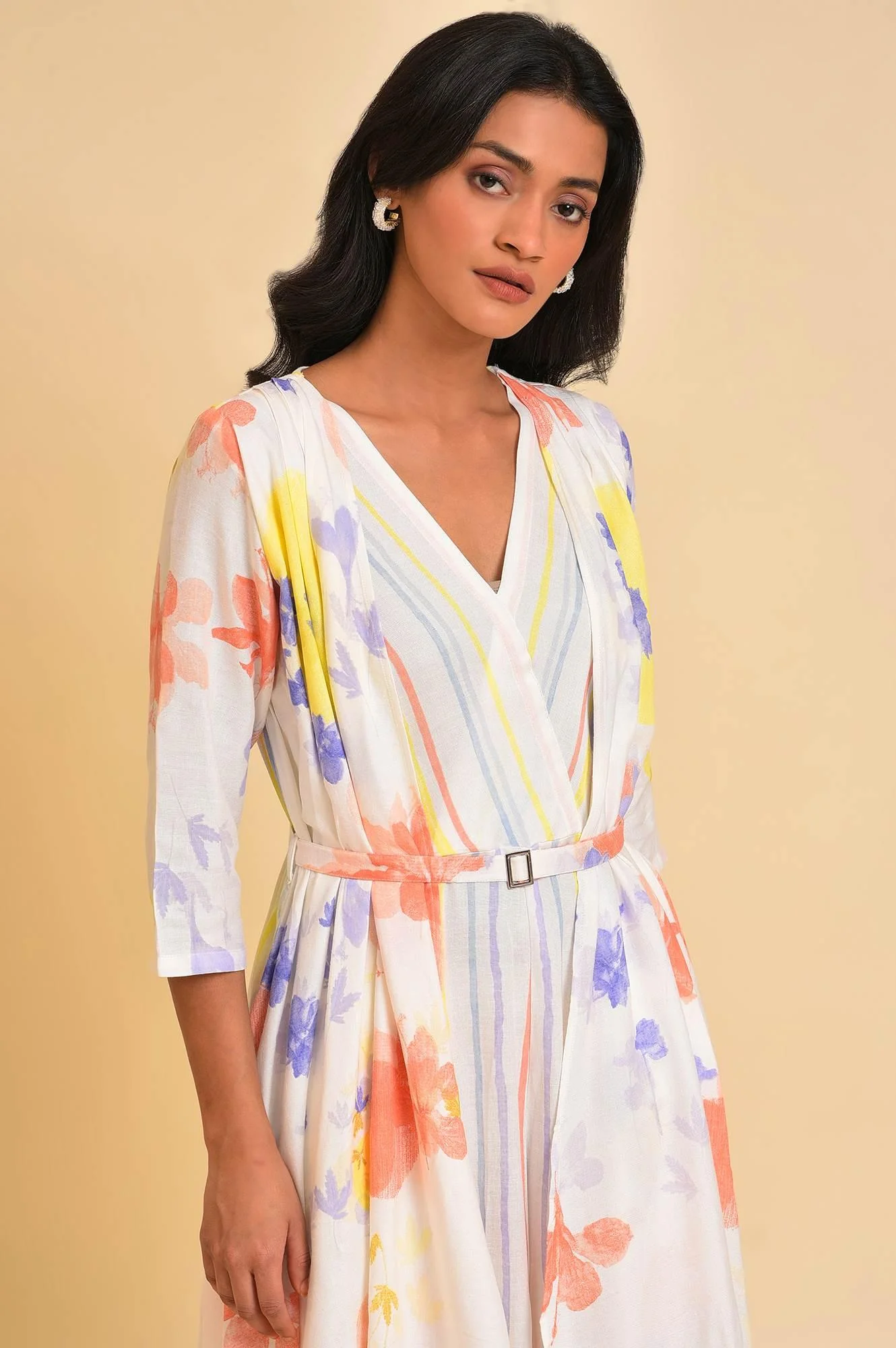 Ecru Print Mix Jumpsuit - Image 5