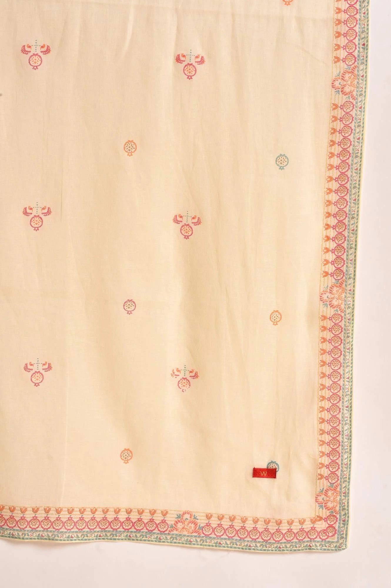 Ecru Printed Kurta, Parallel Pants And Dupatta Set - Image 11
