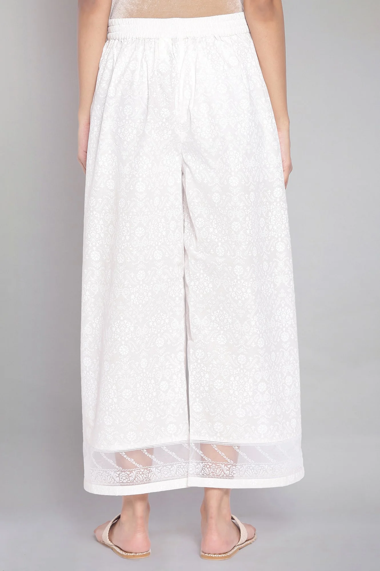 Ecru Printed Parallel Pants - Image 2