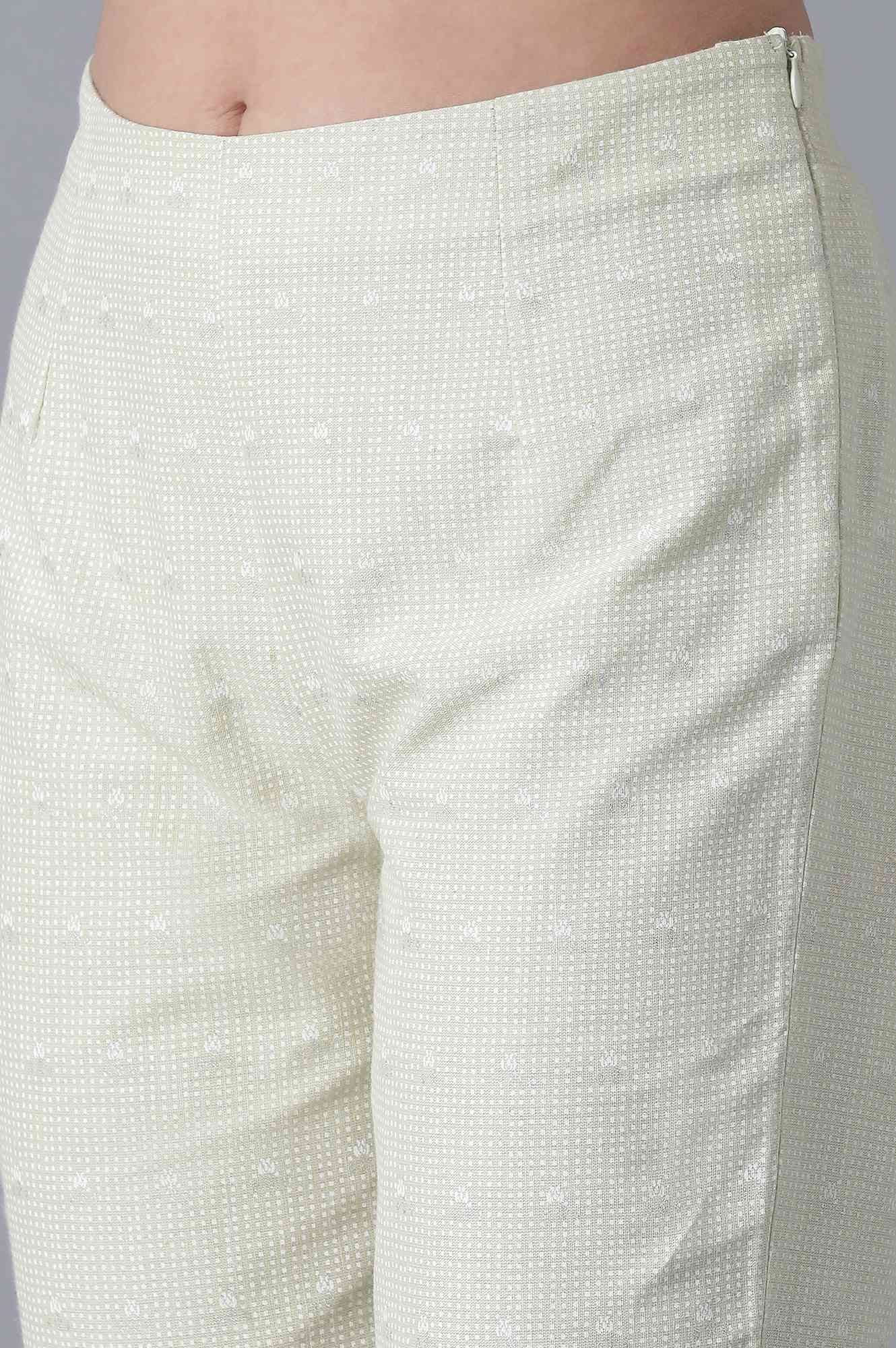 Ecru Printed Slim Pants - Image 6