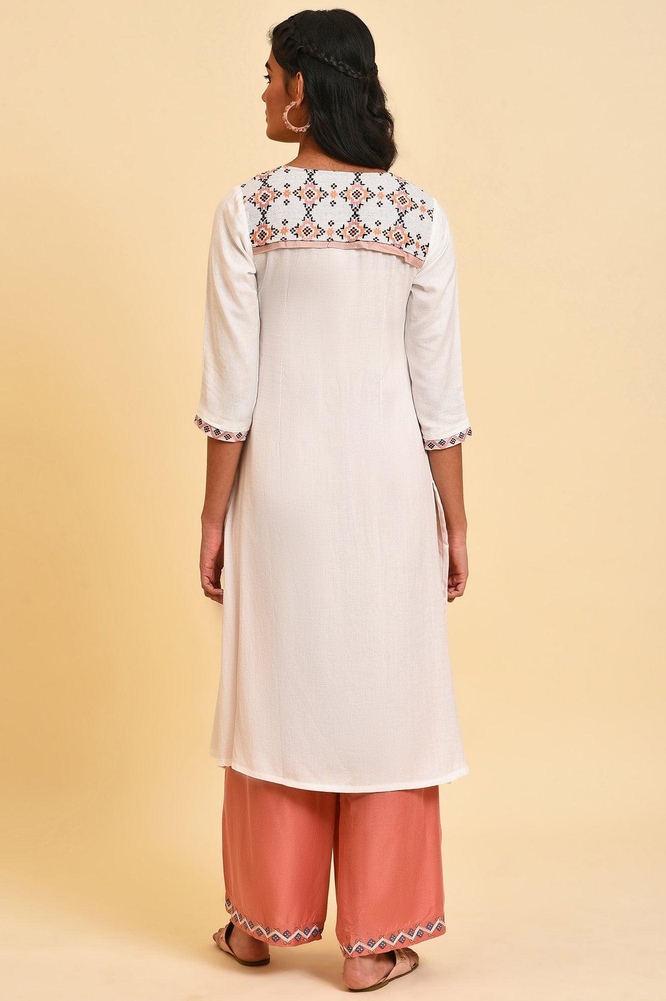 Ecru Printed Summer kurta Set - Image 2