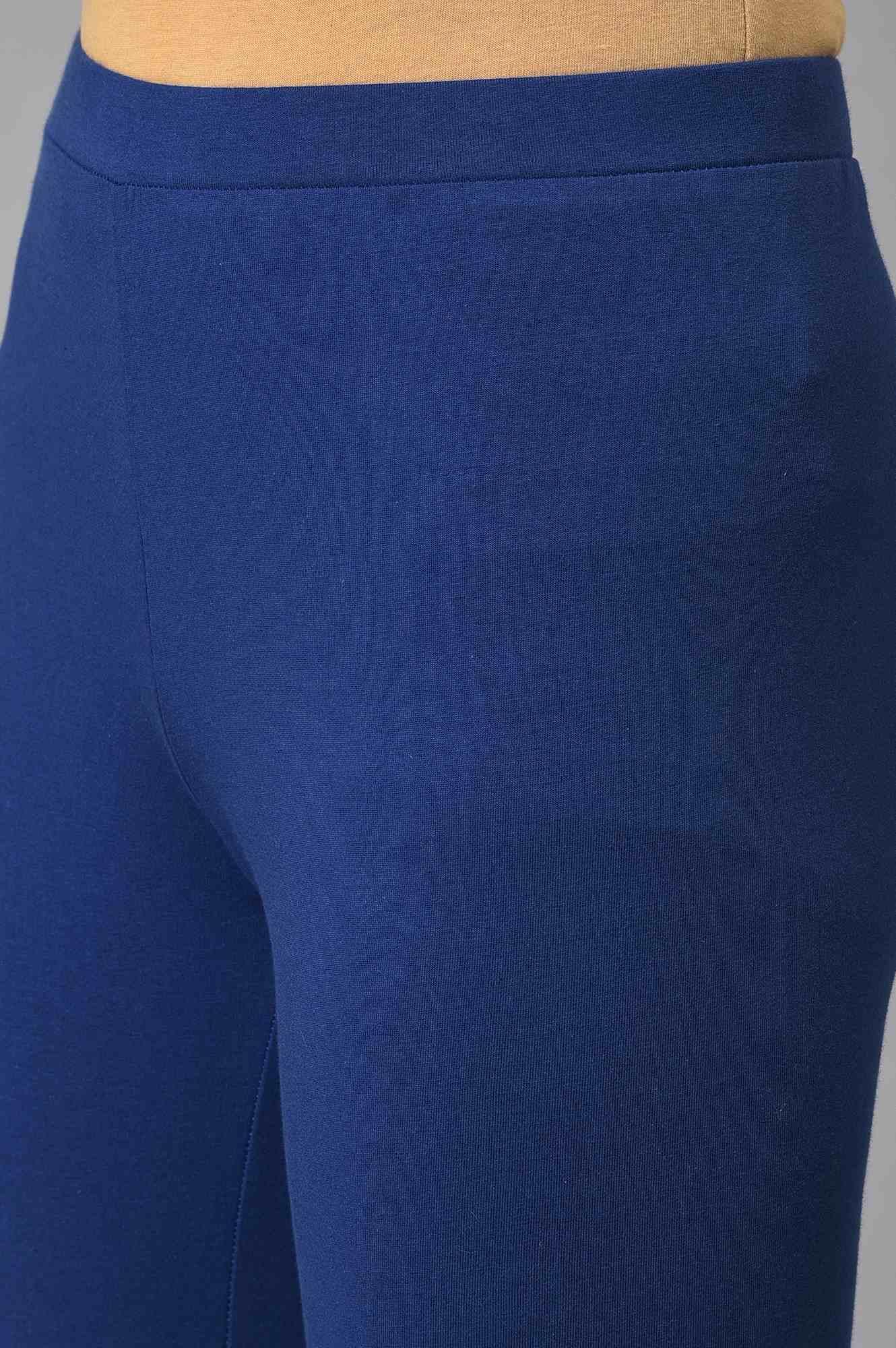 Ecru Shirt kurta With Dark Blue Tights And Organza Dupatta - Image 7
