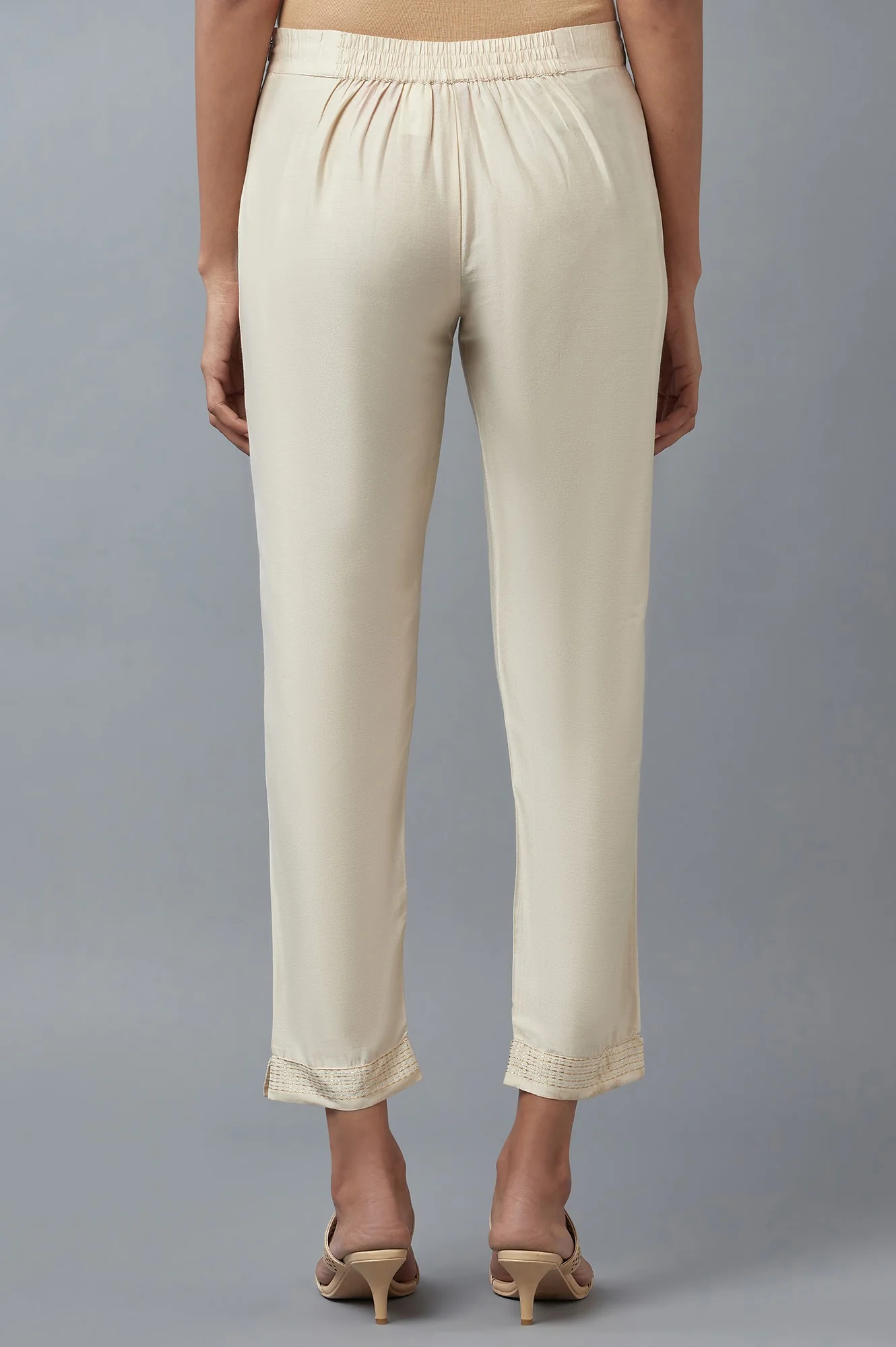 Ecru Slim Pants - Image 2