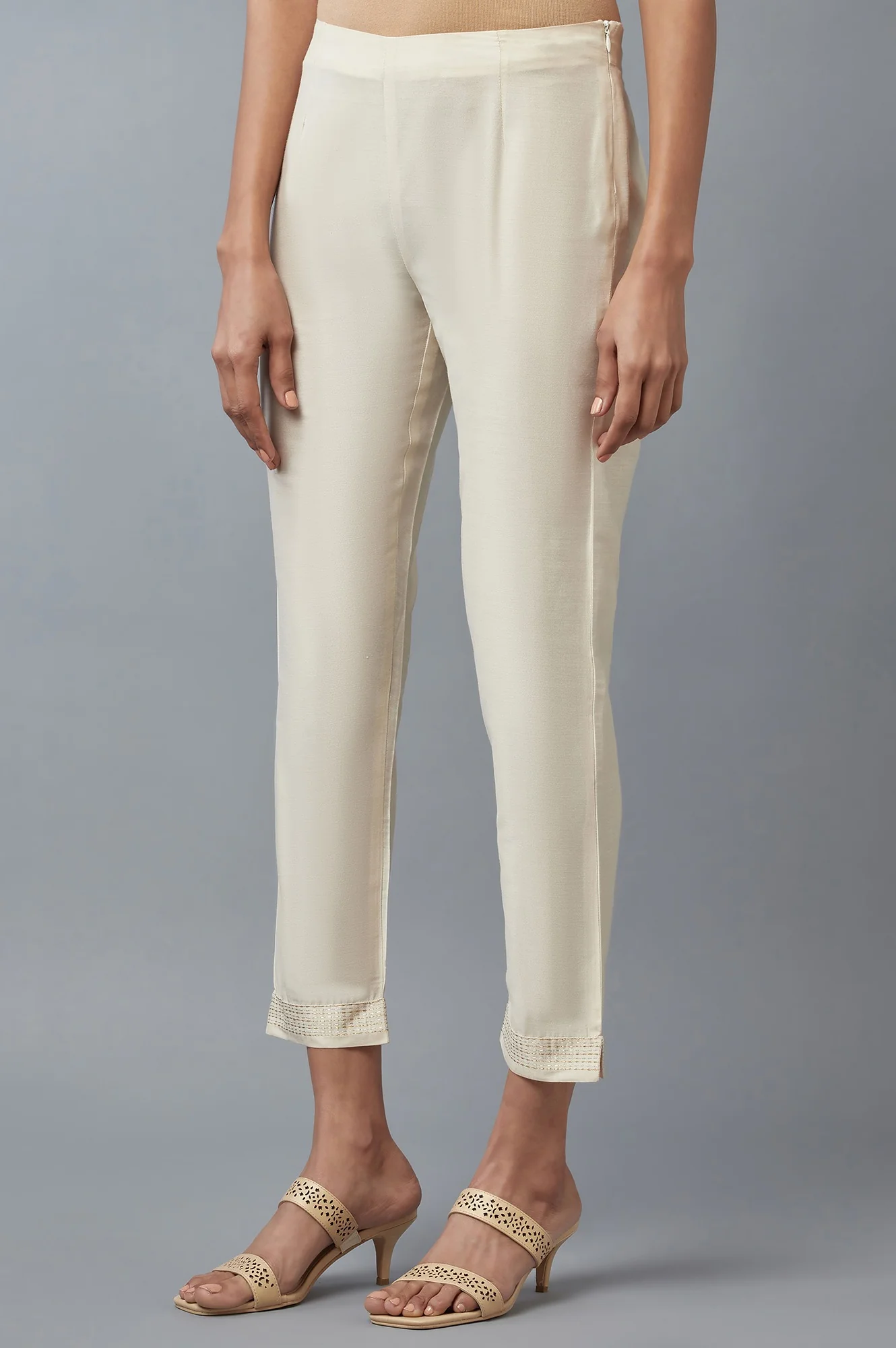 Ecru Slim Pants - Image 3