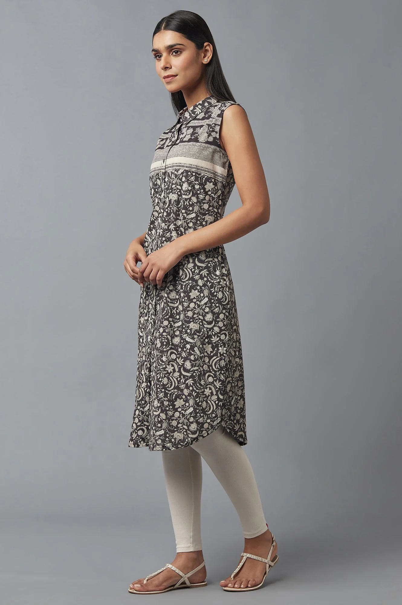 Ecru Solid Cotton Tights - Image 5