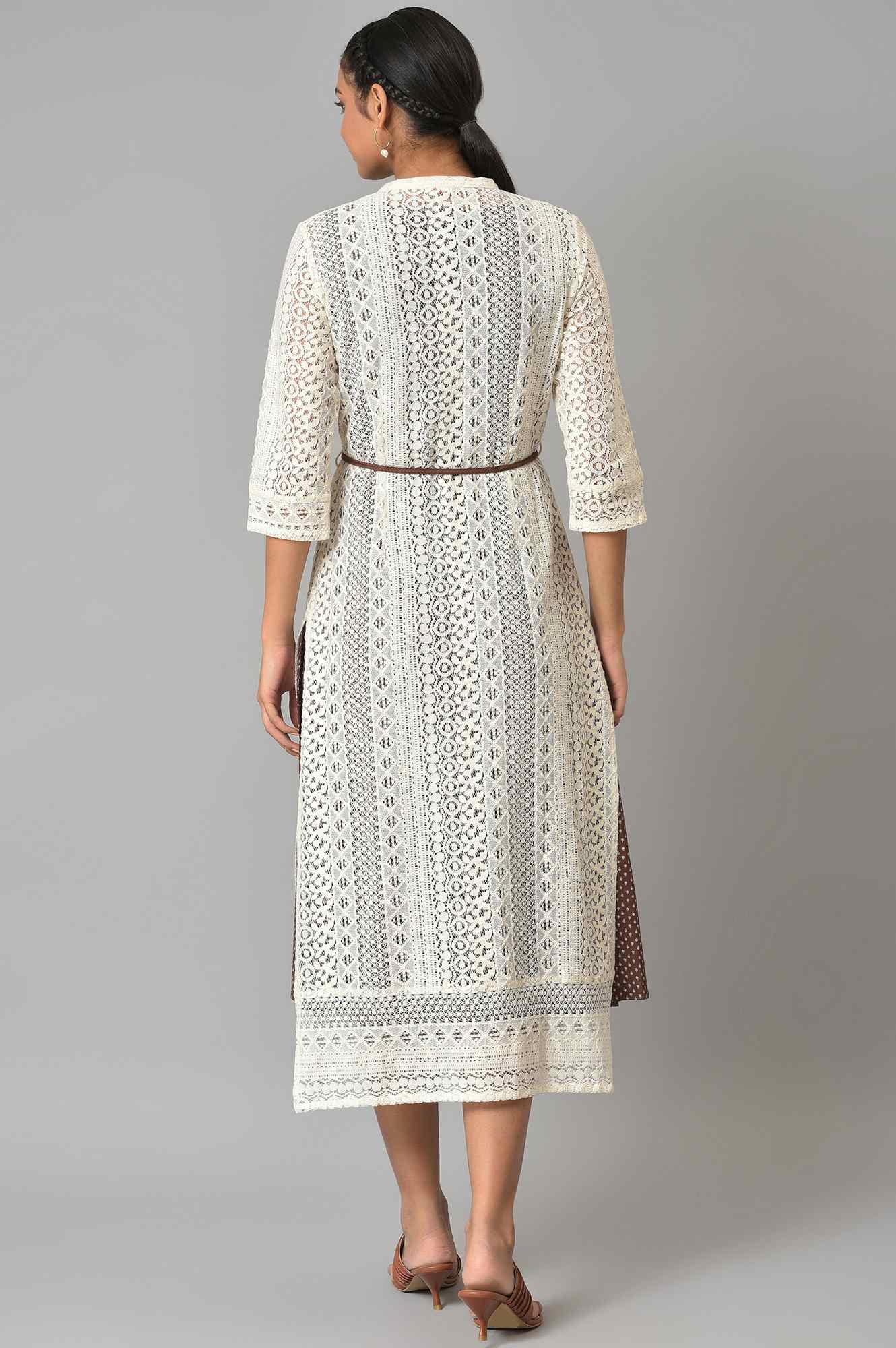 Ecru Western Lace Embroidered Jacket - Image 2