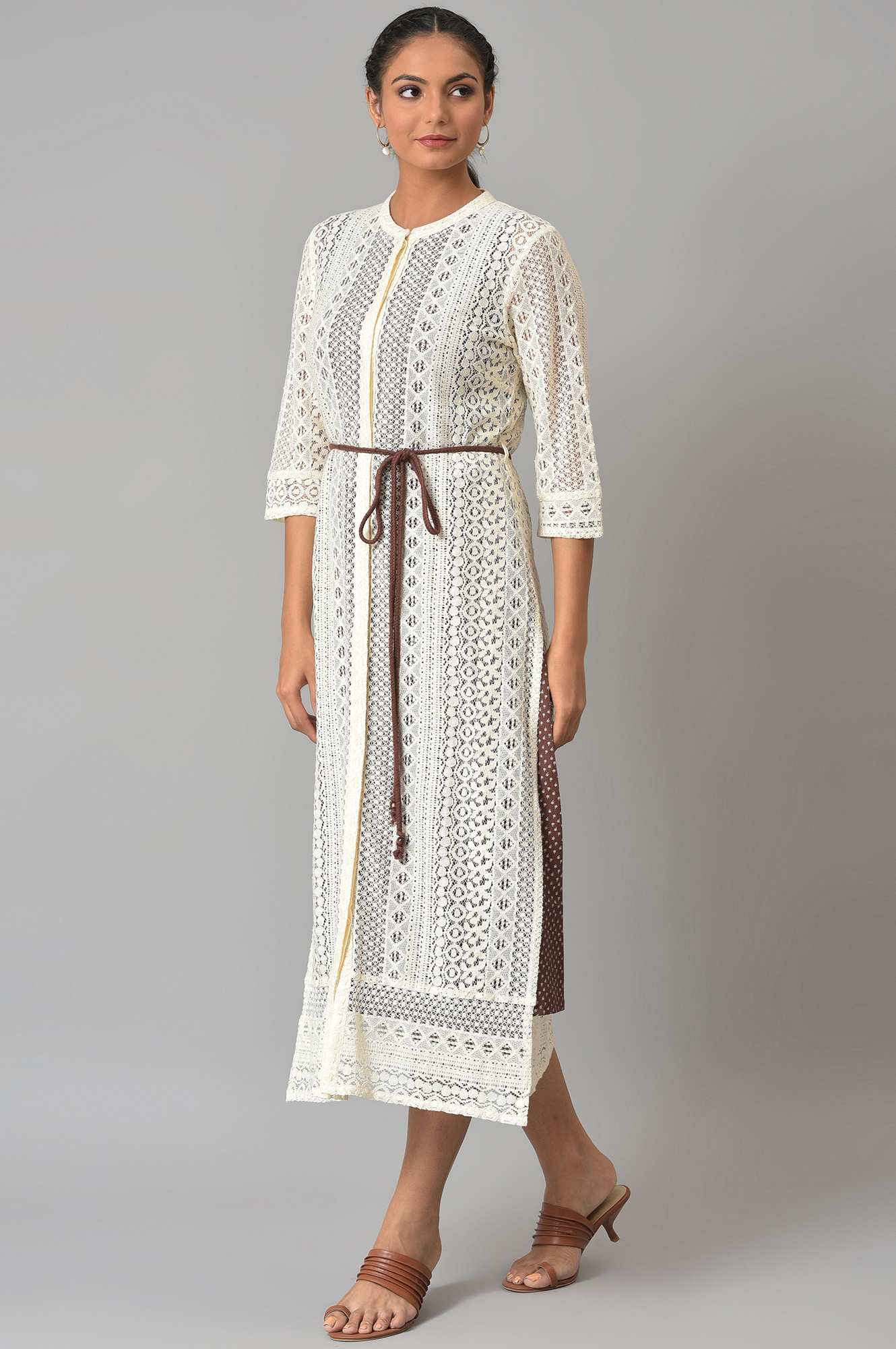 Ecru Western Lace Embroidered Jacket - Image 3