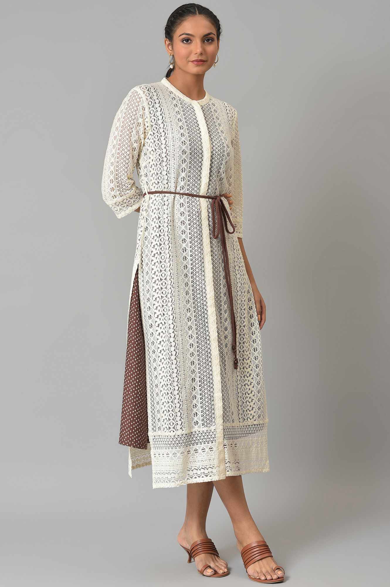 Ecru Western Lace Embroidered Jacket - Image 6