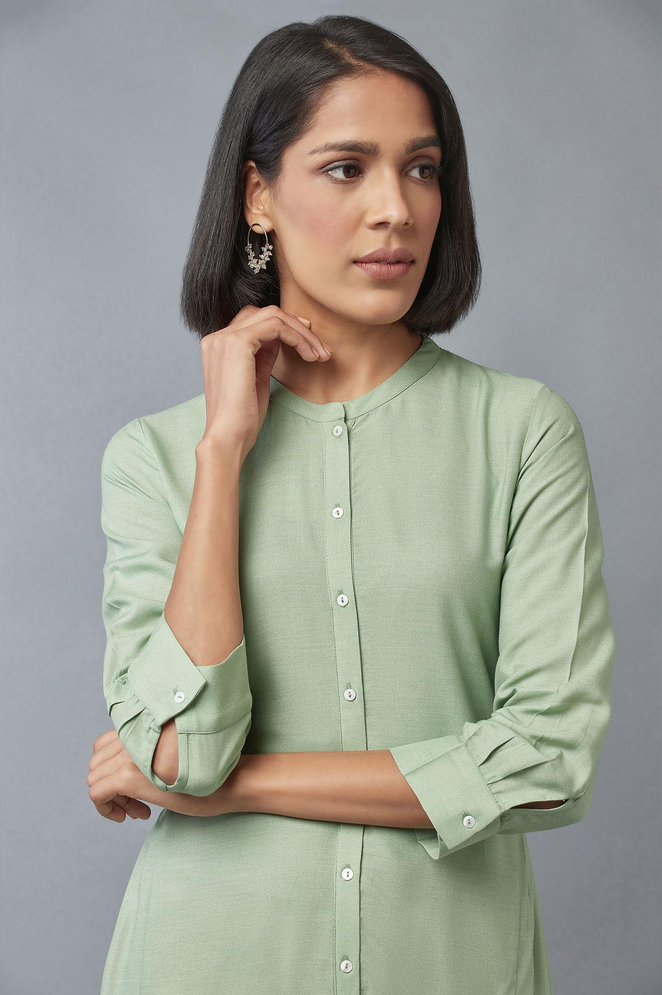 Fern Green A-line Printed kurta - Image 5