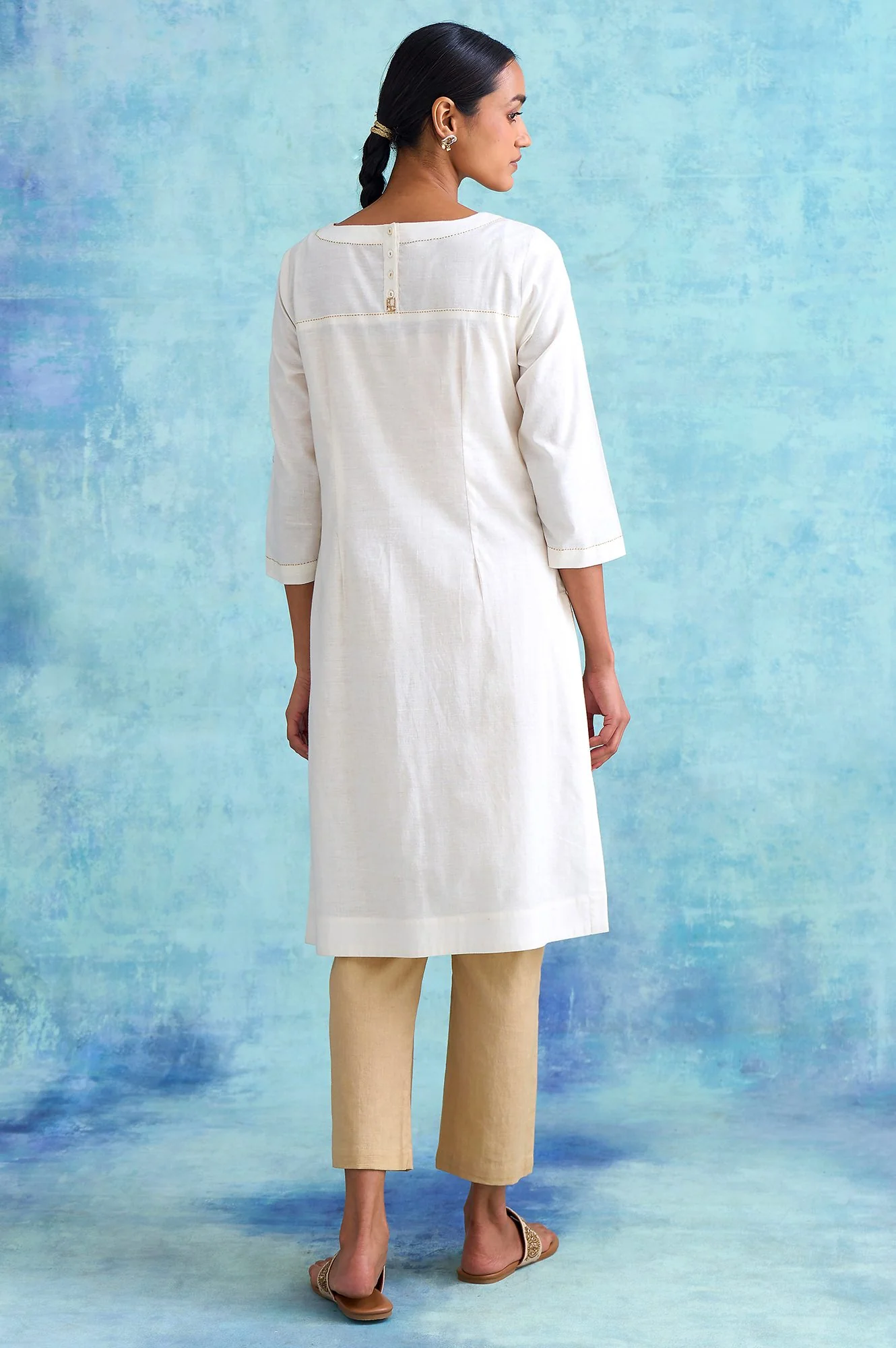 Folksong By W Ecru Handwoven kurta - Image 2