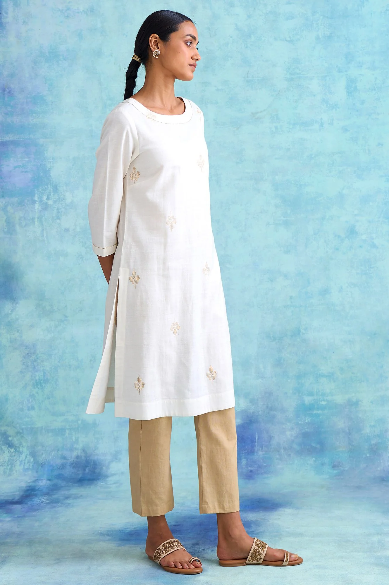 Folksong By W Ecru Handwoven kurta - Image 4