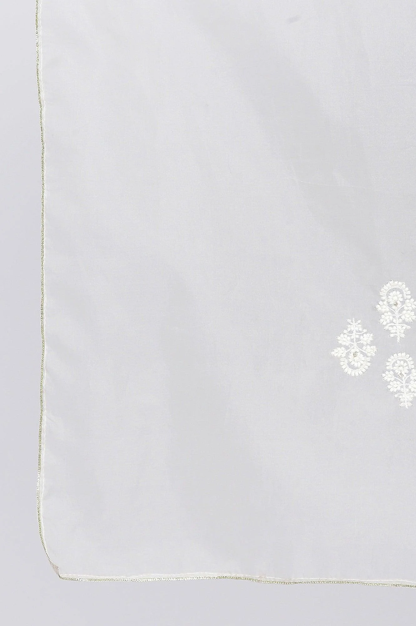 Folksong By W Ecru Solid Silk Organza Drape - Image 5