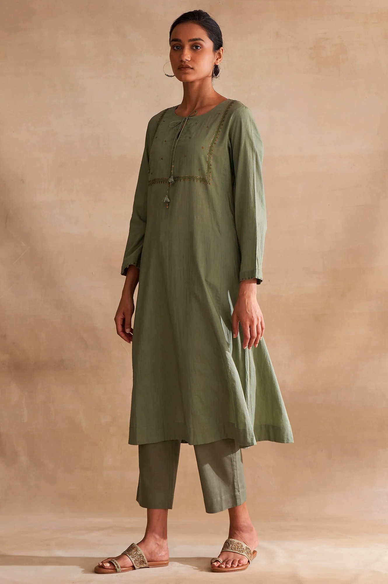 Folksong By W Green Embroidered Cotton kurta - Image 3