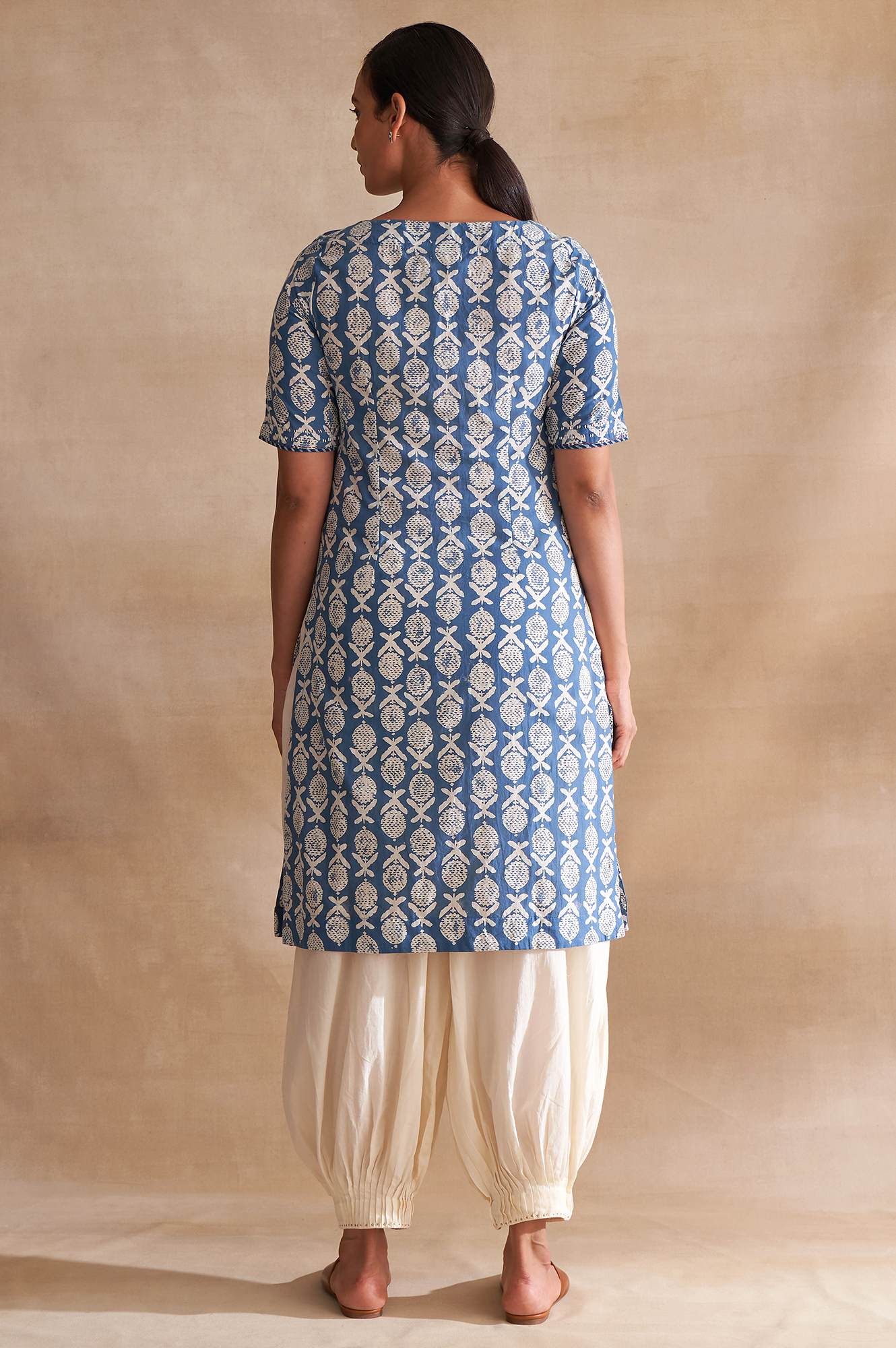 Folksong By W Indigo Handblock Dabu Print kurta - Image 2