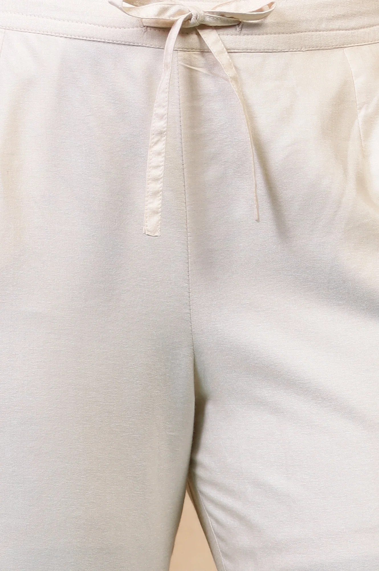 Folksong New Pristine Chikankari Embroidered Viscose Blend Straight Pyjamas - Image 6