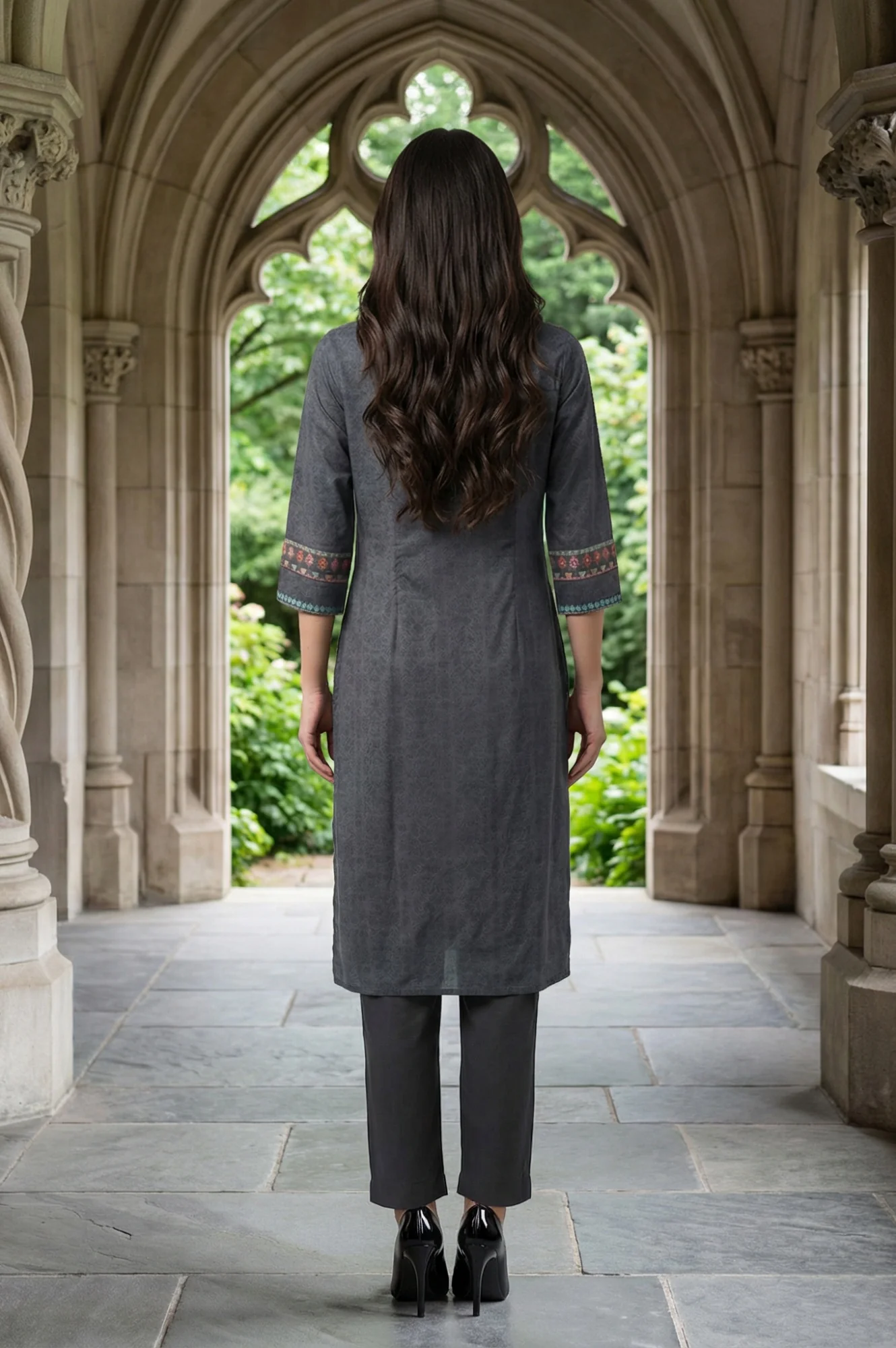 Forged Iron Grey Printed kurta - Image 5