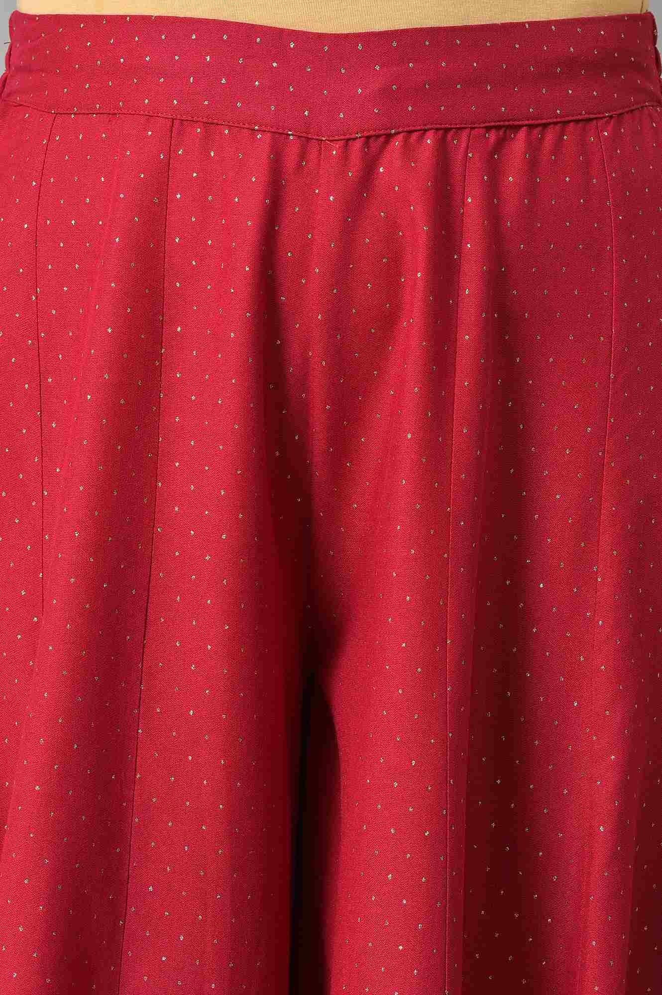 Fuchsia Pink Glitter Printed Culottes - Image 6
