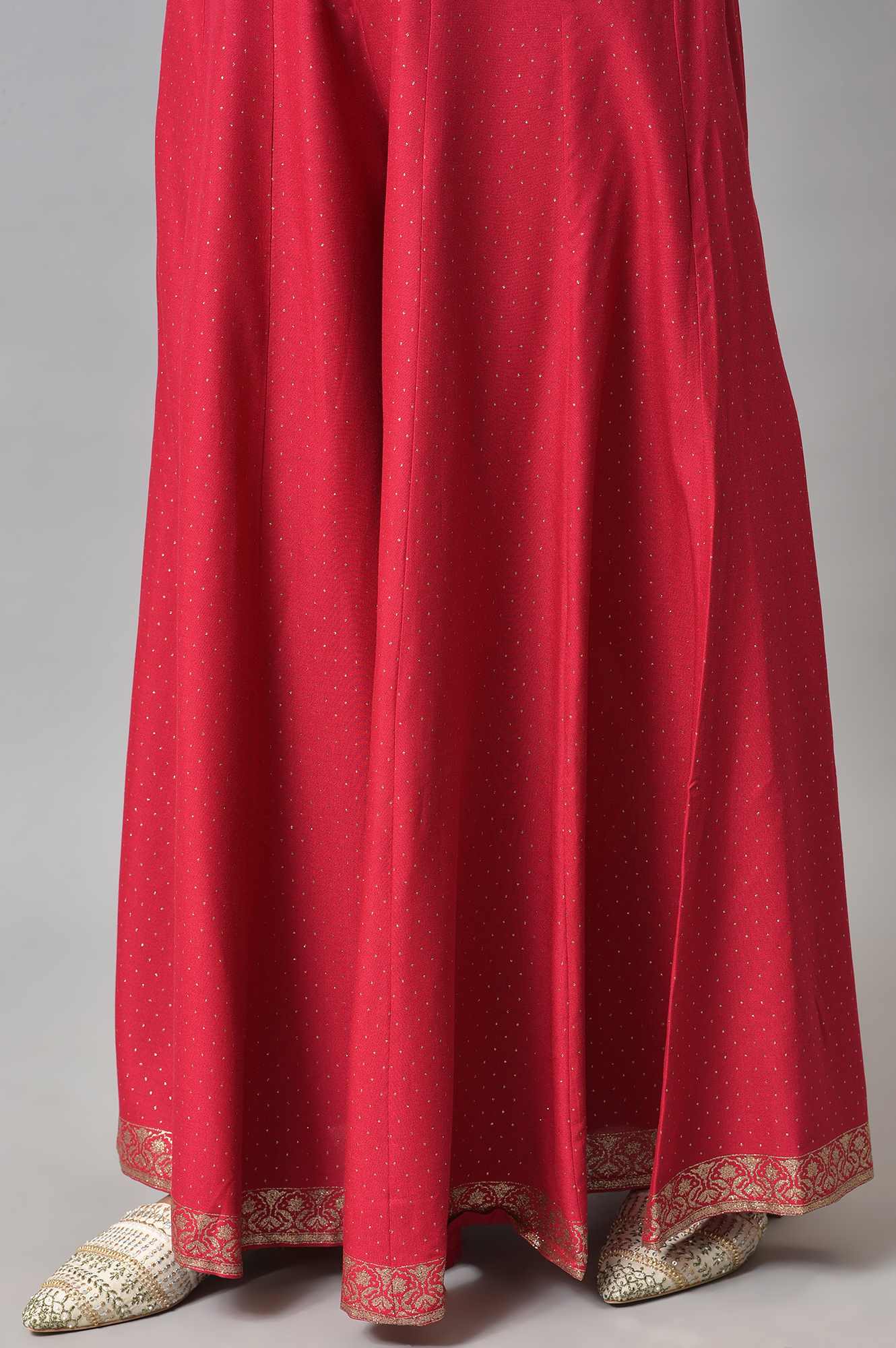 Fuchsia Pink Glitter Printed Culottes - Image 8