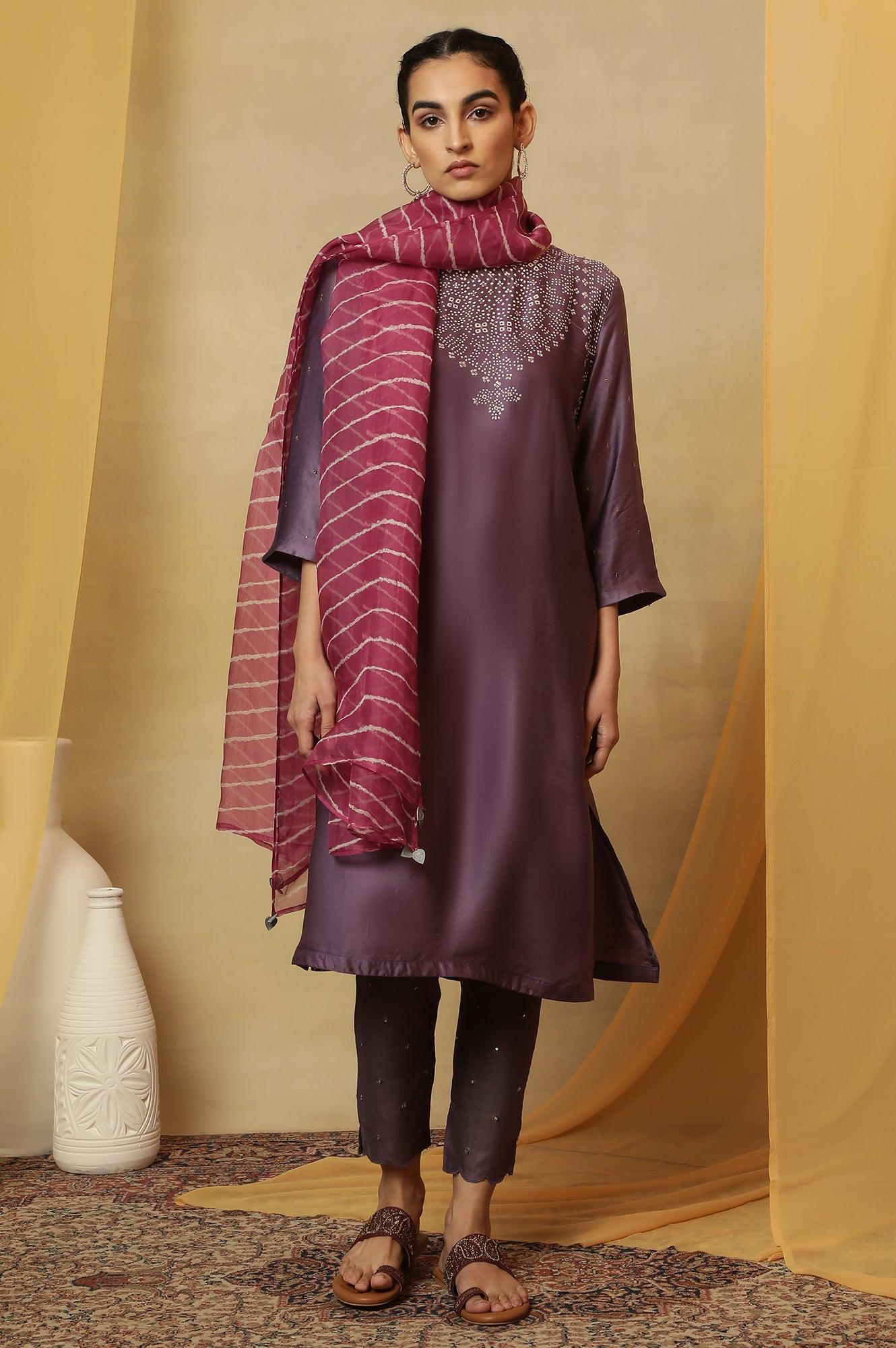Fuschia Shibori Silk Organza Drape - Image 2
