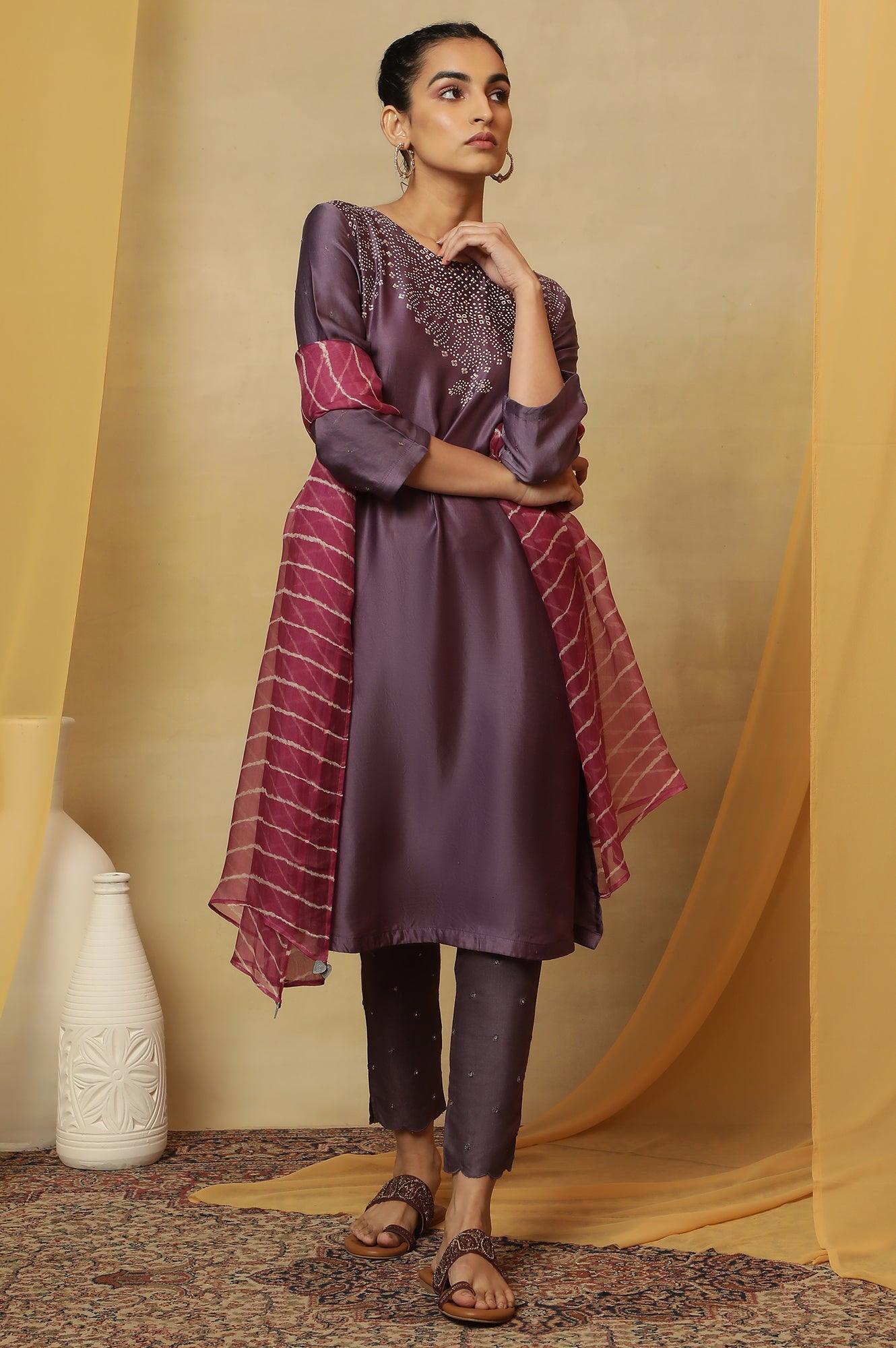 Fuschia Shibori Silk Organza Drape - Image 3