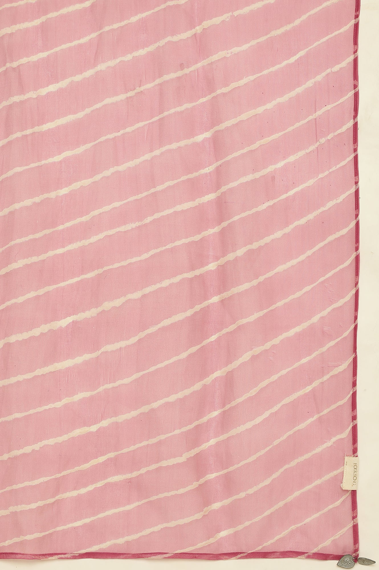Fuschia Shibori Silk Organza Dupatta - Image 6