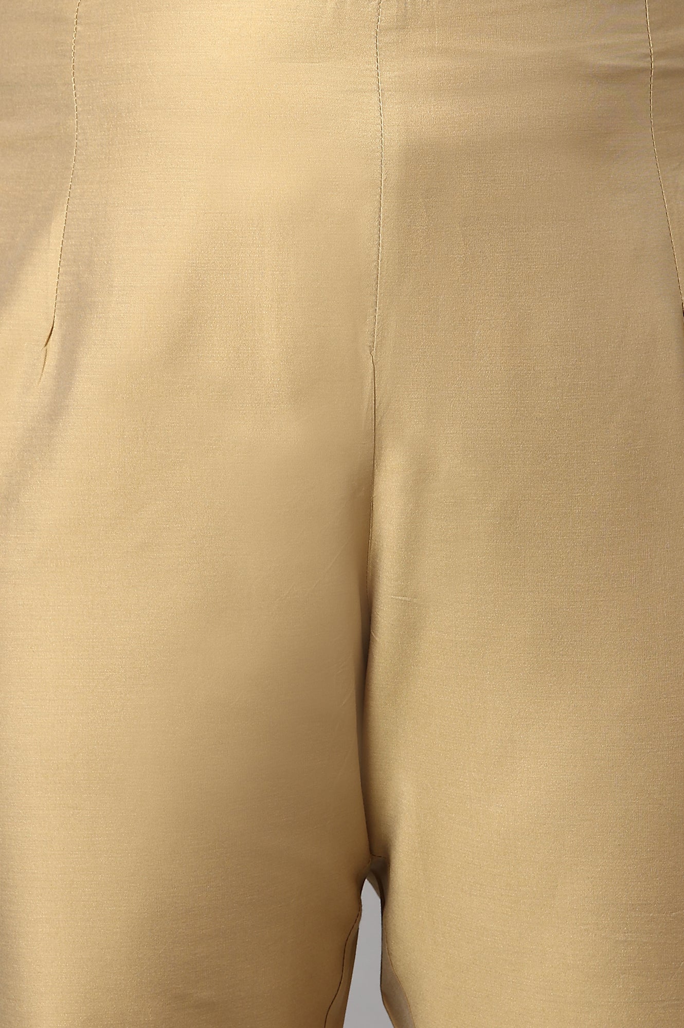 Gold Embroidered Light Festive Plus Size Slim Pants - Image 5