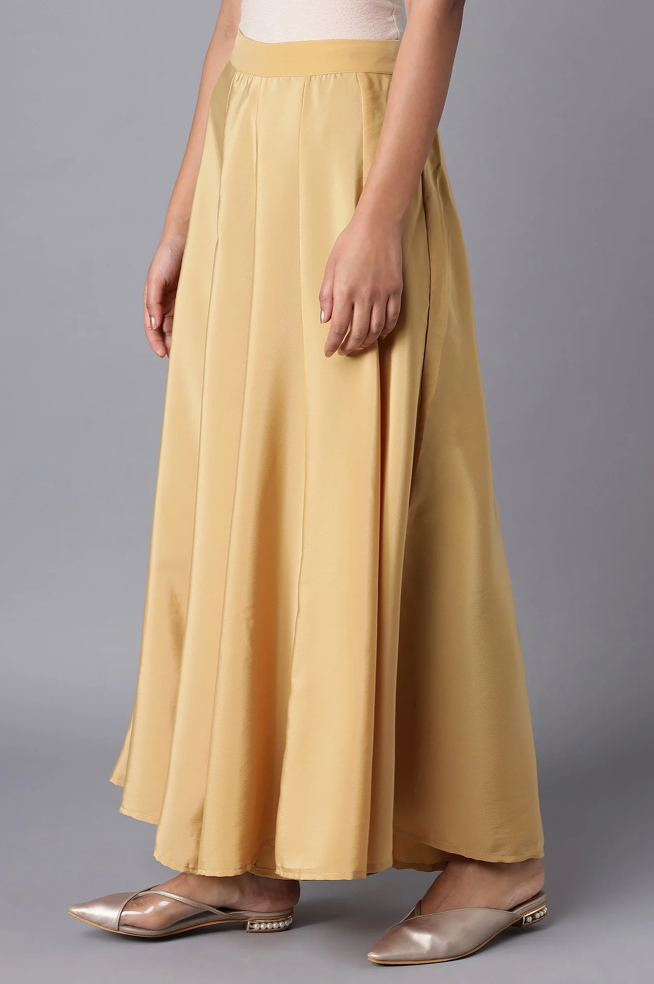 Gold Flared Culottes - Image 3