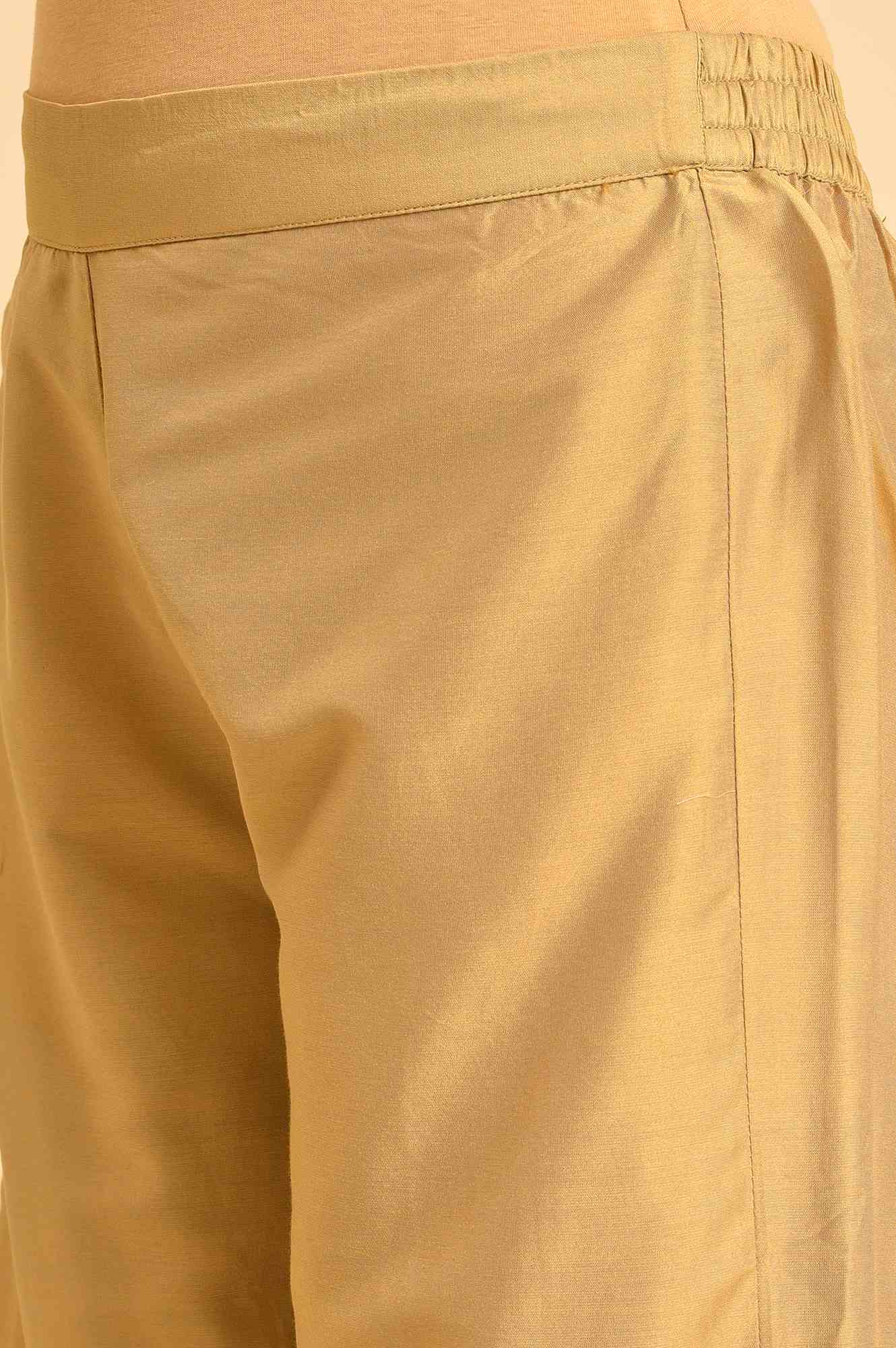 Gold Floral Brasso Wide Leg Parellel Pants - Image 7