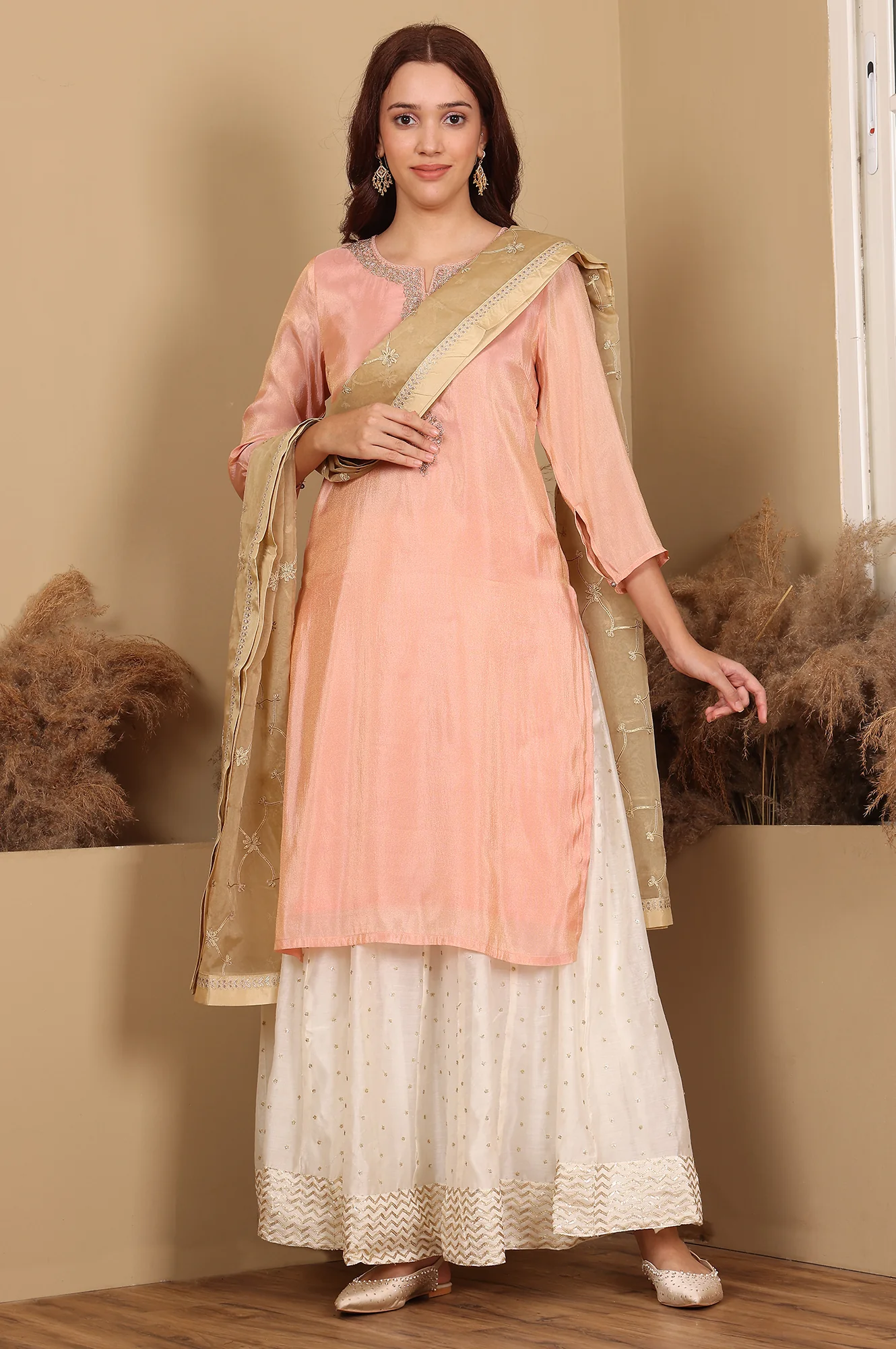 Gold Gota Embroidered Organza Dupatta - Image 3