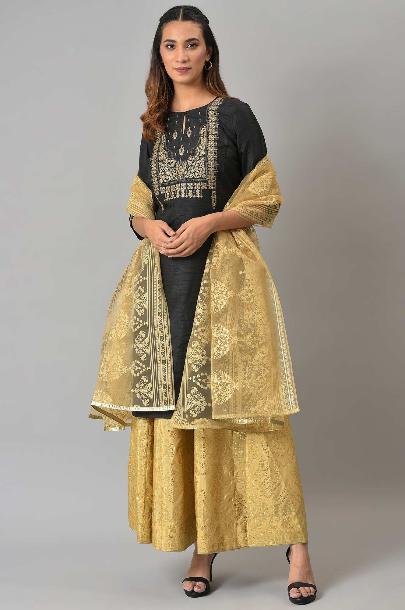 Gold Light Festive Brasso Dupatta - Image 3