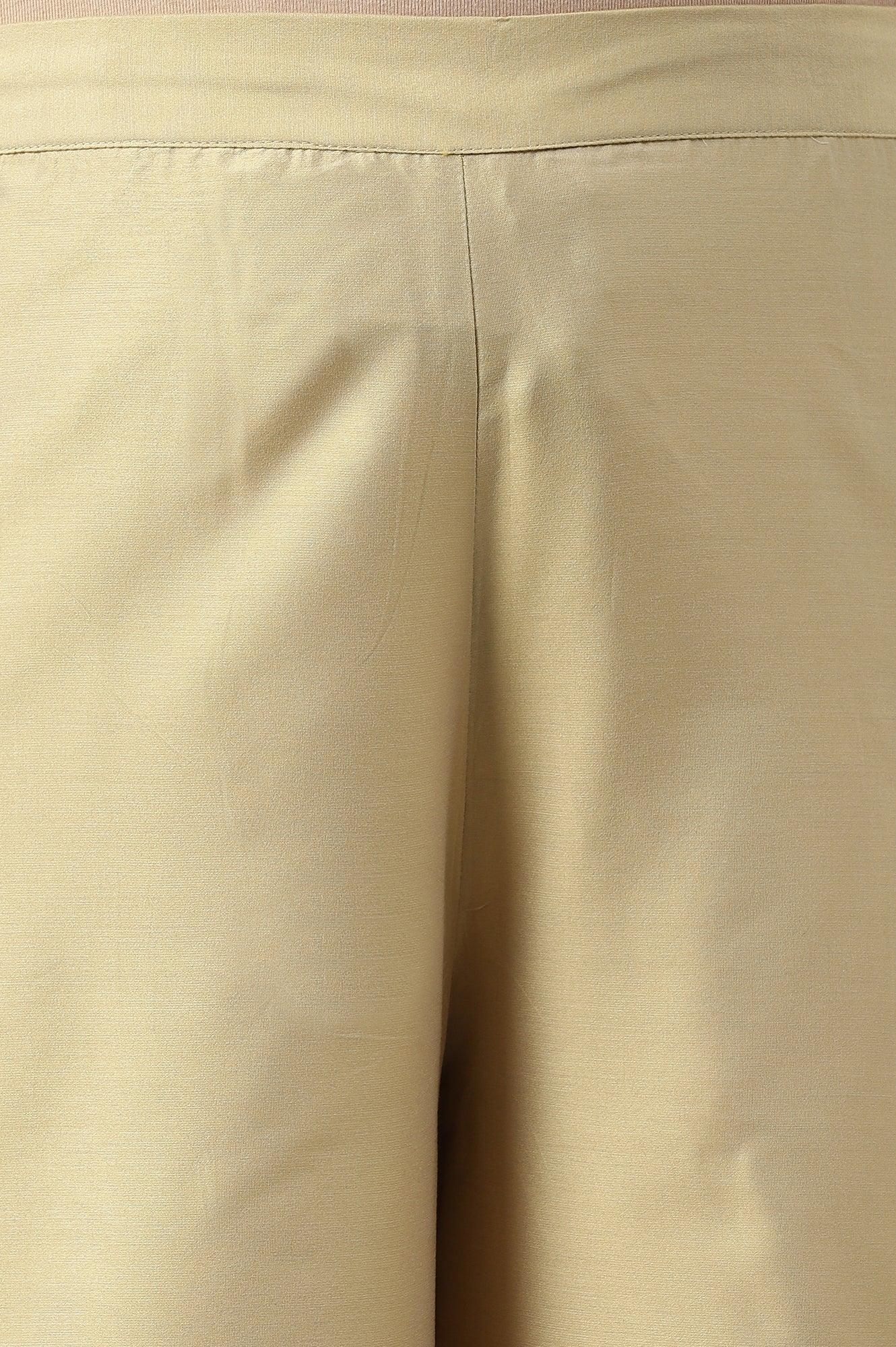 Gold Plus Size Parallel Pants With Brasso Panel - Image 5