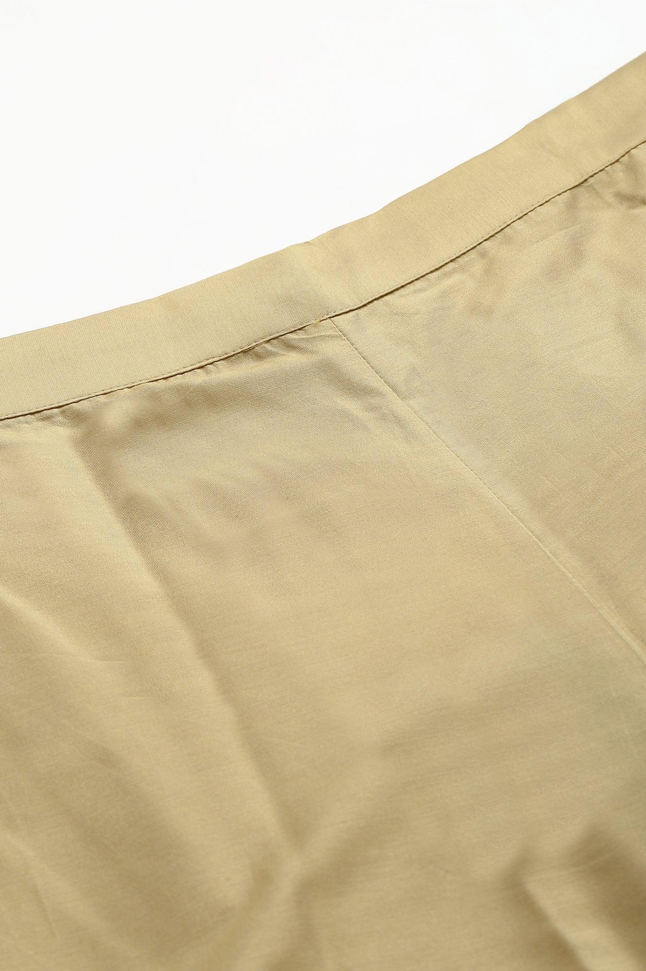 Gold Plus Size Parallel Pants With Brasso Panel - Image 7