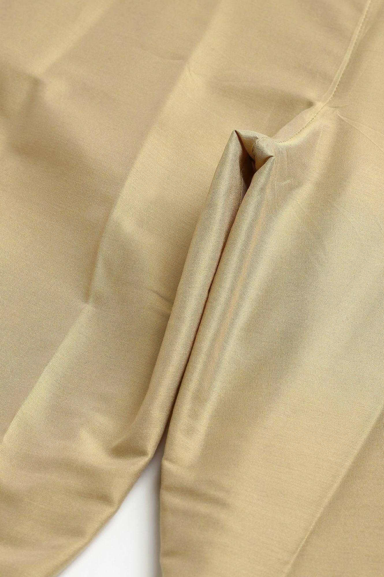 Gold Plus Size Parallel Pants With Brasso Panel - Image 8