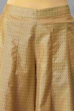 Gold Poly Shantung Plus Size Culottes - Image 6