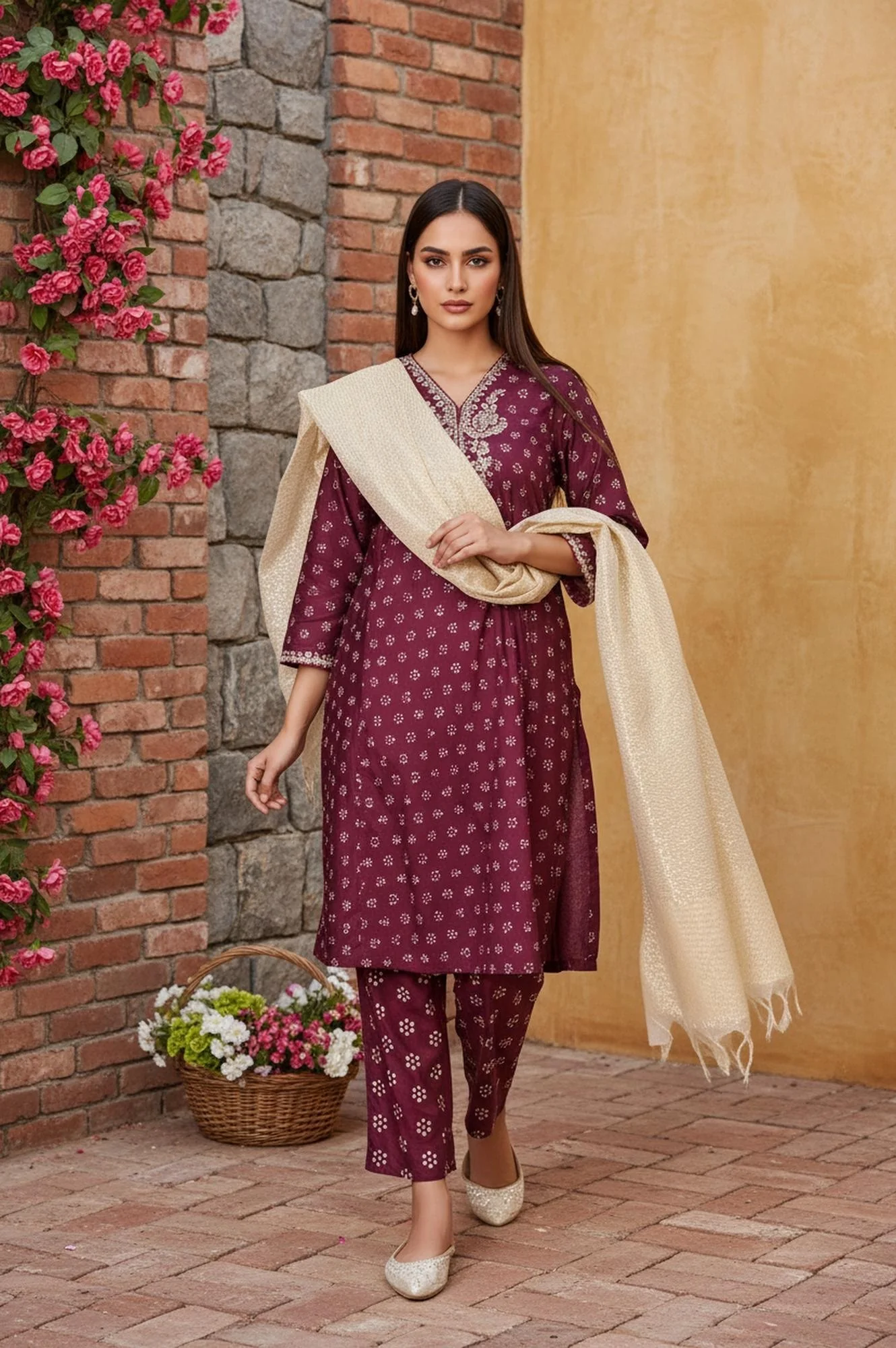 Gold Self-design Solid Zari Work Tissue Dupatta - Image 4