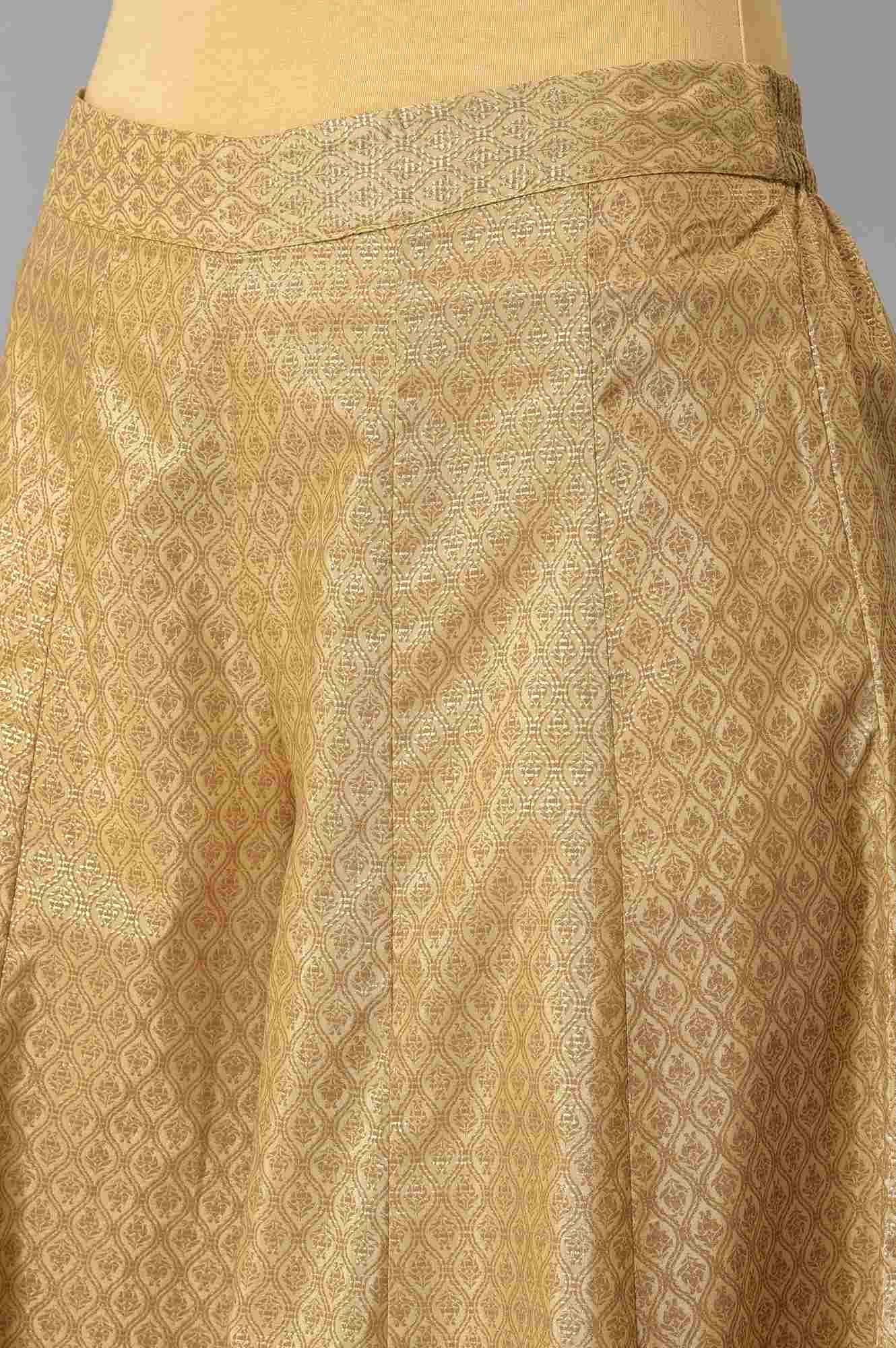 Gold Solid Poly Shantung Women'S Culottes - Image 7