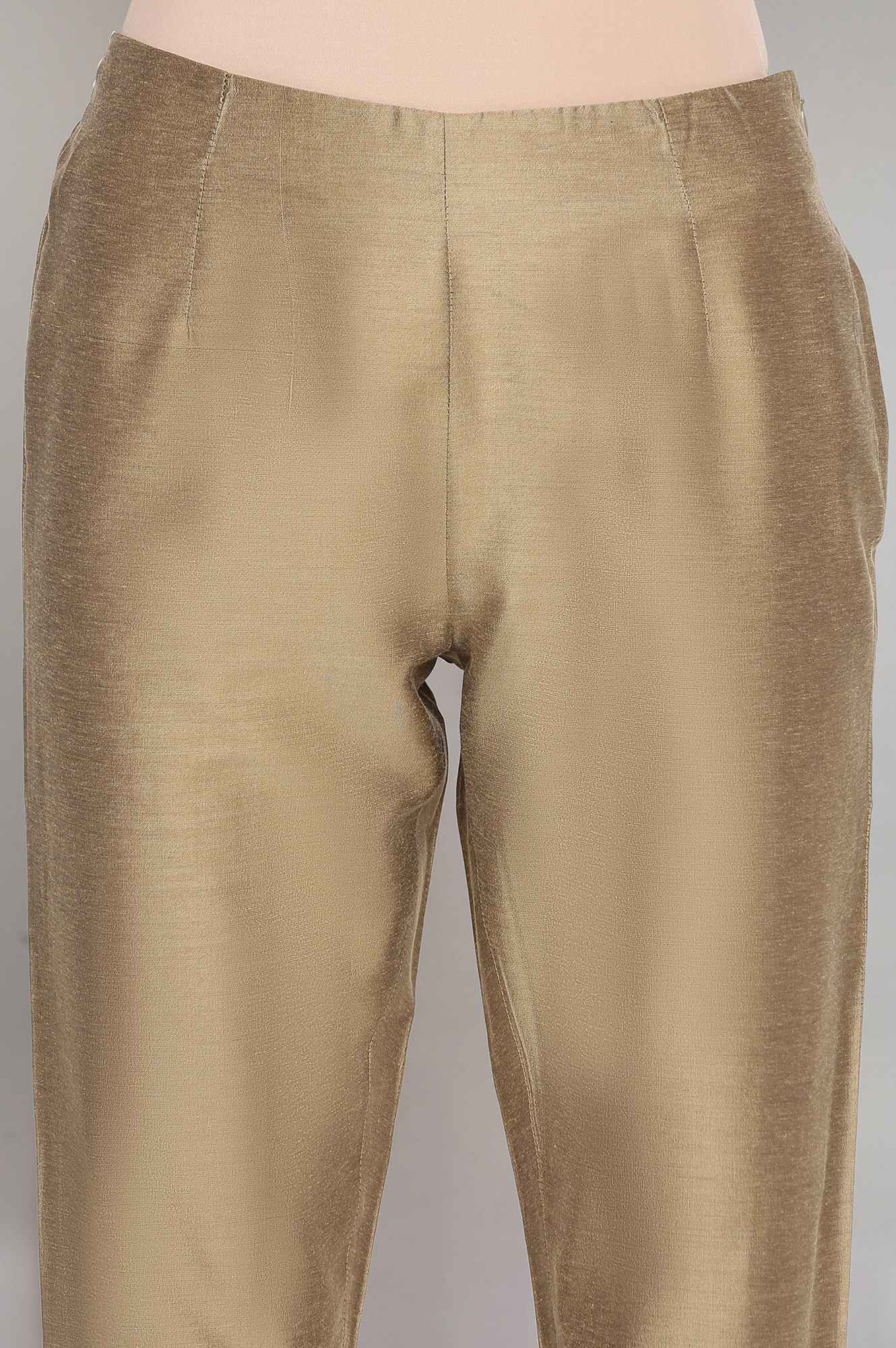 Golden Fitted Pants - Image 6