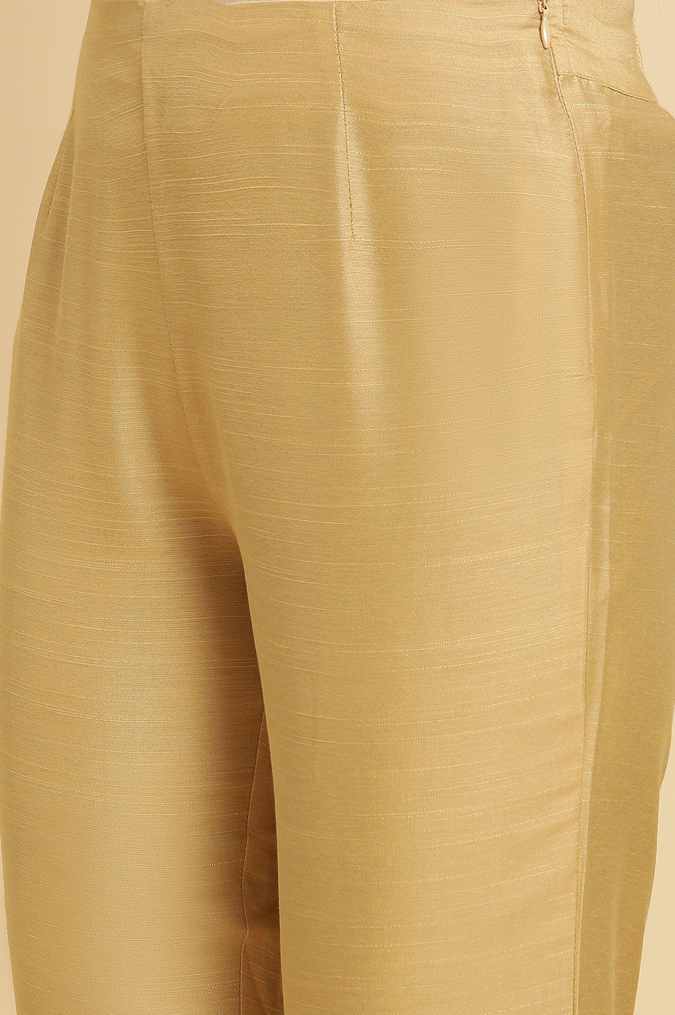 Golden Solid Slim Pants - Image 7