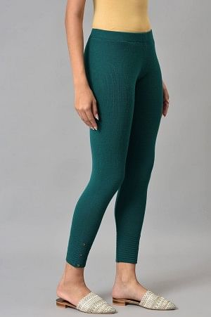 Green Acrylic Winter Leggings - Image 4