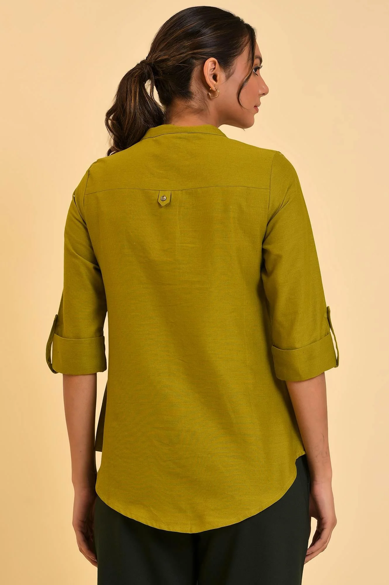 Green Cotton Flax Top - Image 2